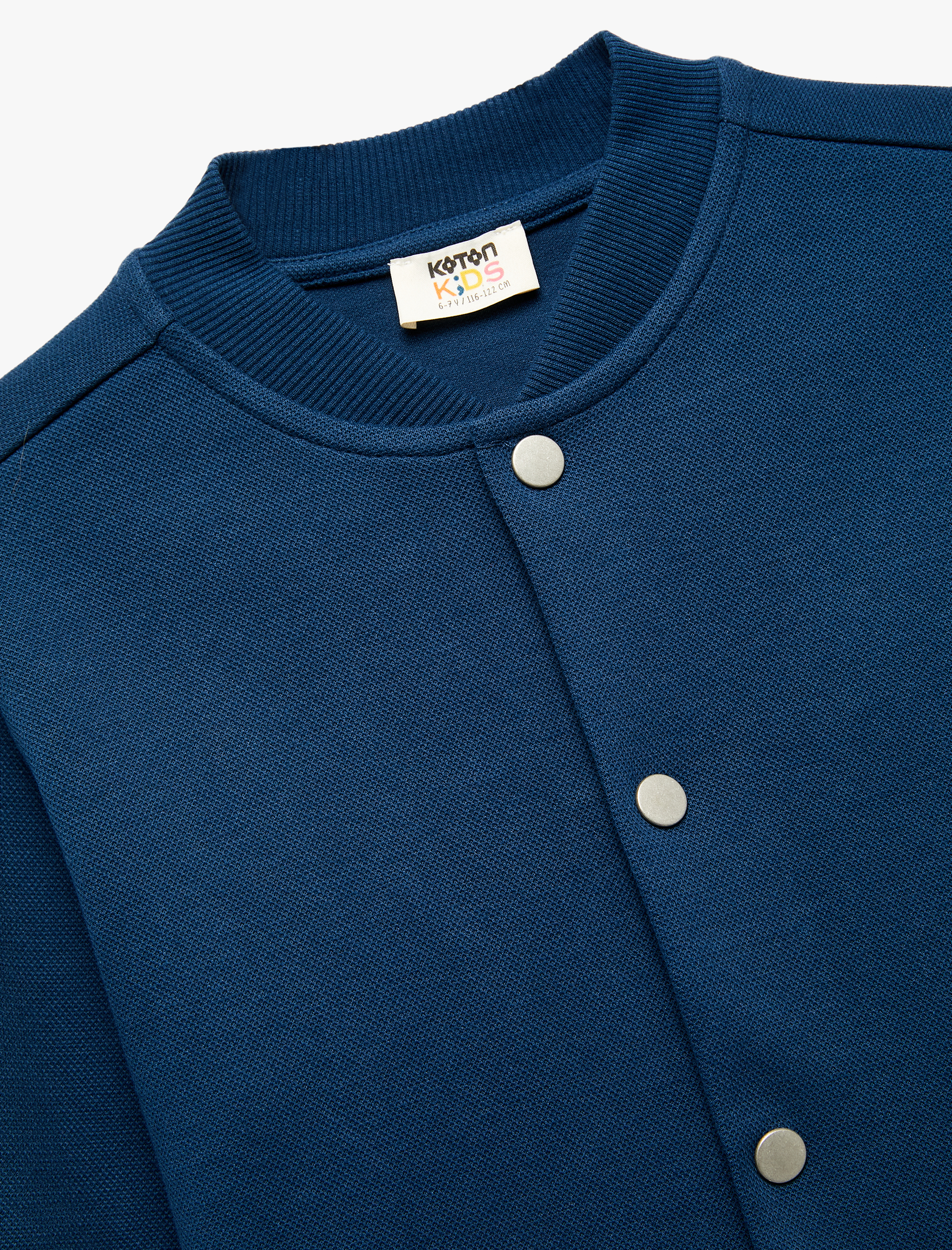  Erkek Çocuk Uzun Kollu Bisiklet Yaka Çıtçıtlı Pamuklu Okul Ceketi