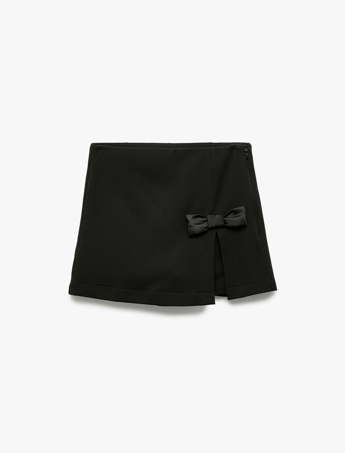 Kız Çocuk Fiyonk Detaylı Pileli Şort Etek