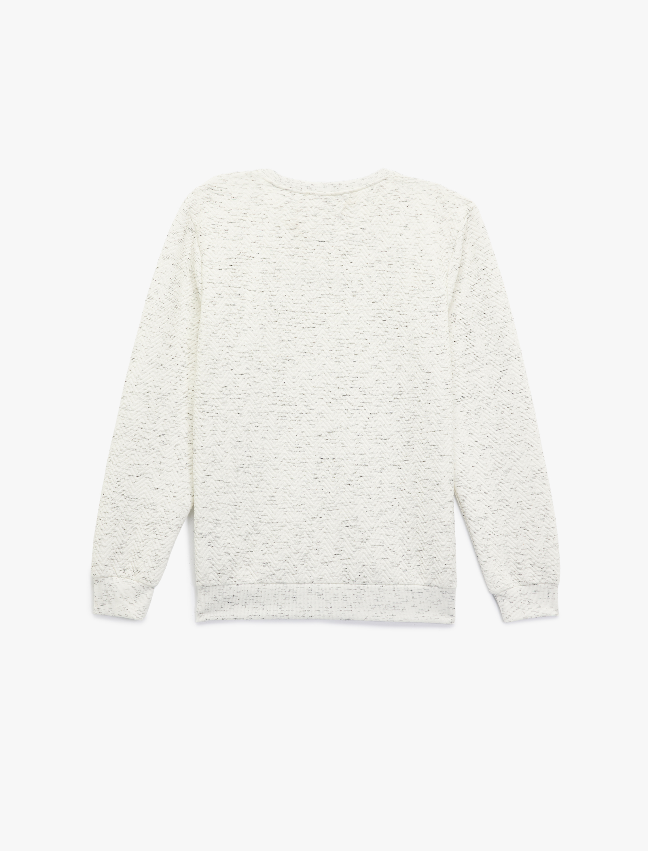   Uzun Kollu Nakışlı Bisiklet Yaka Sweatshirt