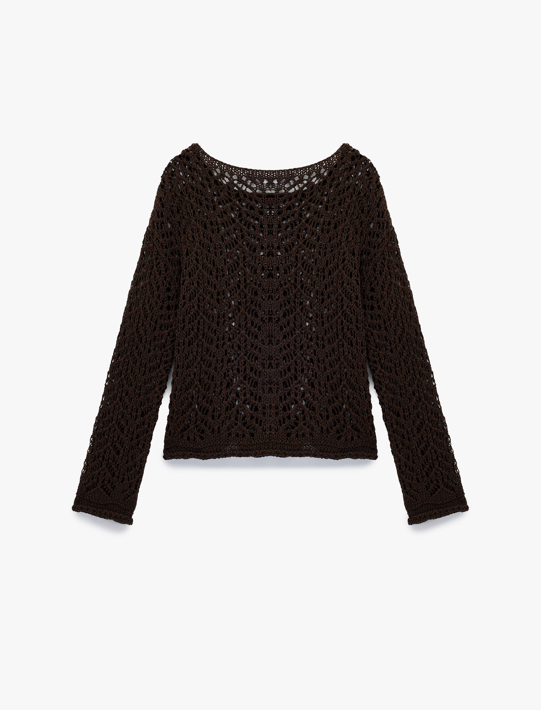   Uzun Kollu Bisiklet Yaka Triko Ajurlu Kazak