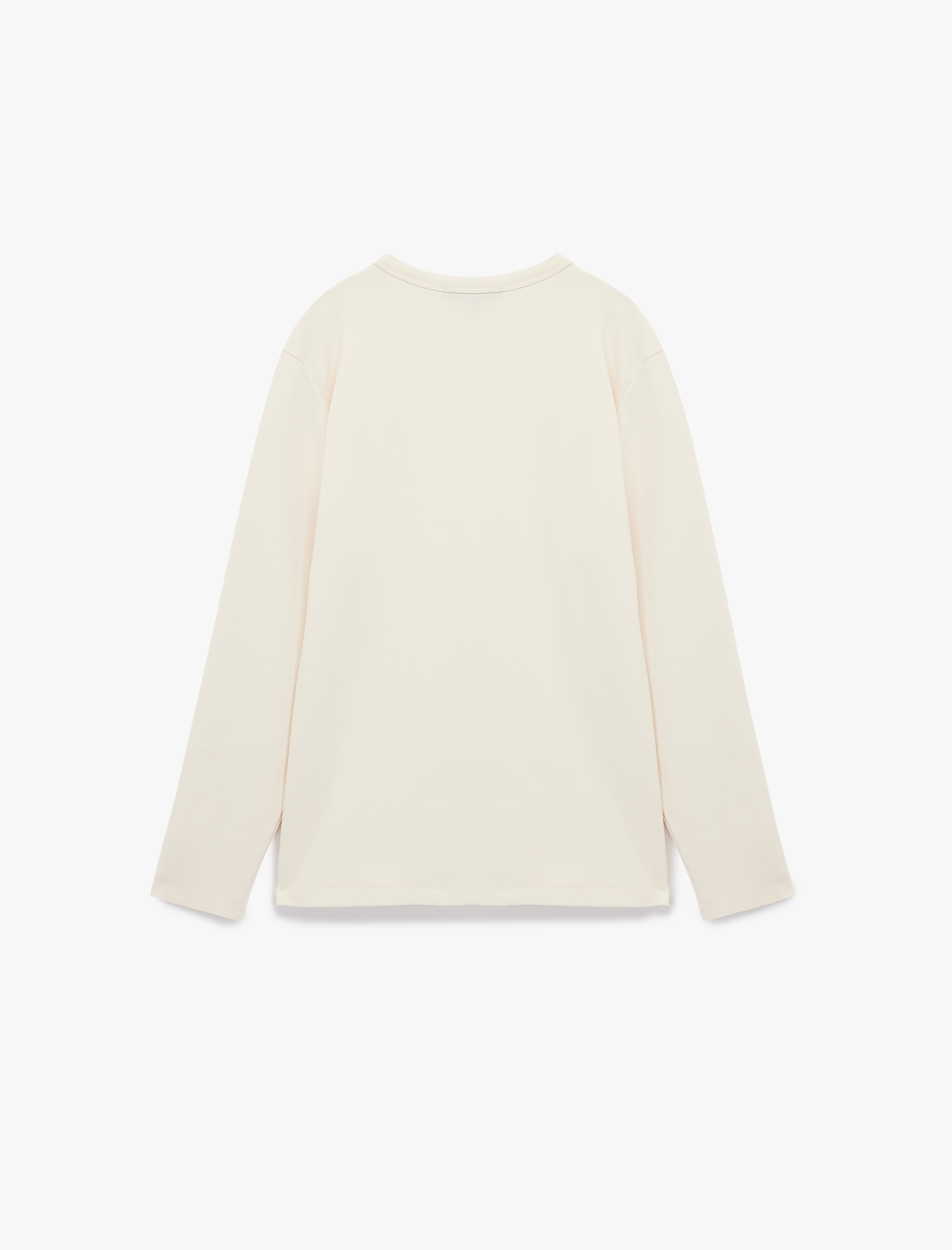   Pamuklu Bisiklet Yaka Basic Slim Fit Uzun Kollu Tişört