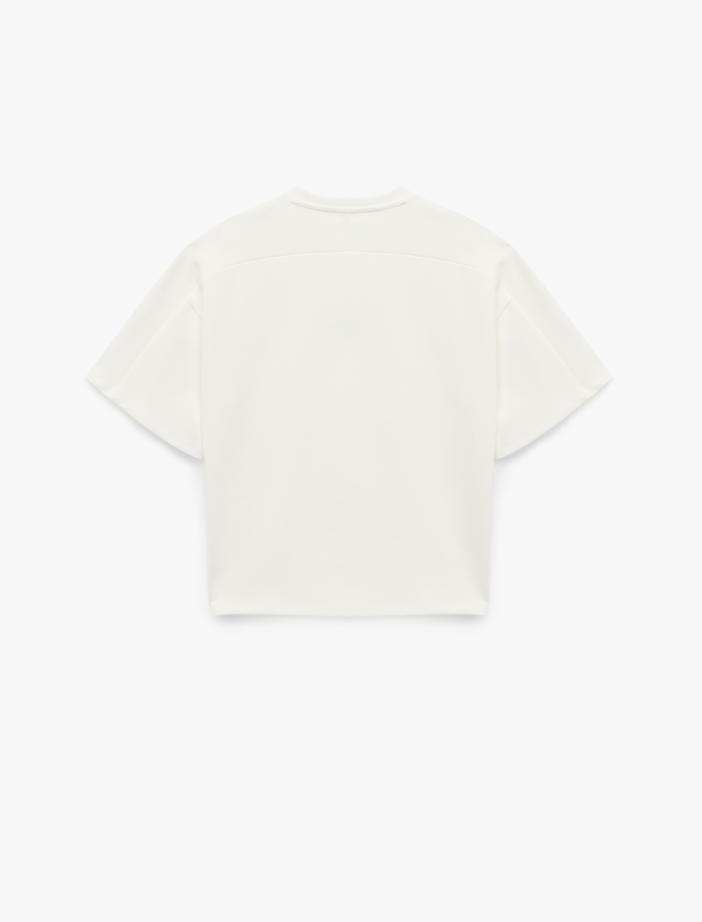 Kısa Kollu Bisiklet Yaka Nakışlı Oversize Tişört