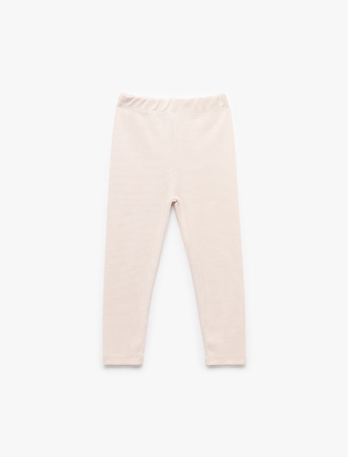 Kız Bebek Pamuklu Beli Lastikli Kaşkorse Basic Uzun Tayt