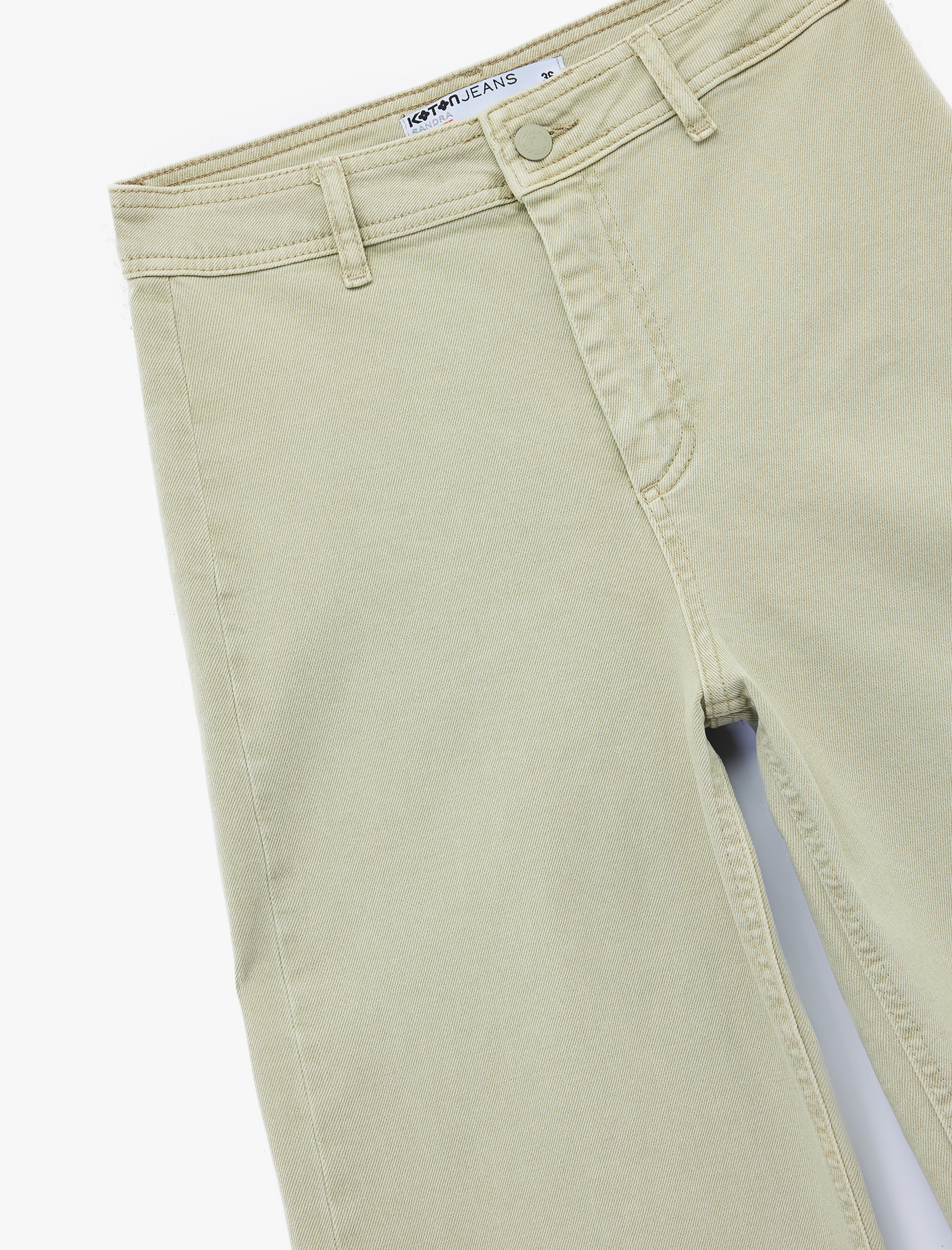   Yüksek Bel Düğmeli Cepli Rahat Kalıp Geniş Paça Denim Pantolon - Culotte Jeans