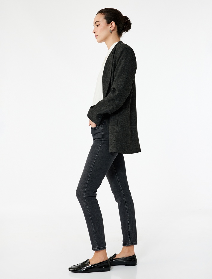  Yüksek Bel Dar Kesim Jean Pantolon - Skinny Push Up Fit Jean