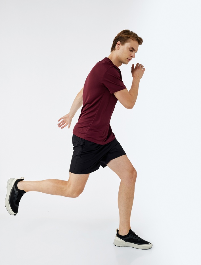  Beli Lastikli Kemer Detaylı Cepli Basic Spor Şort