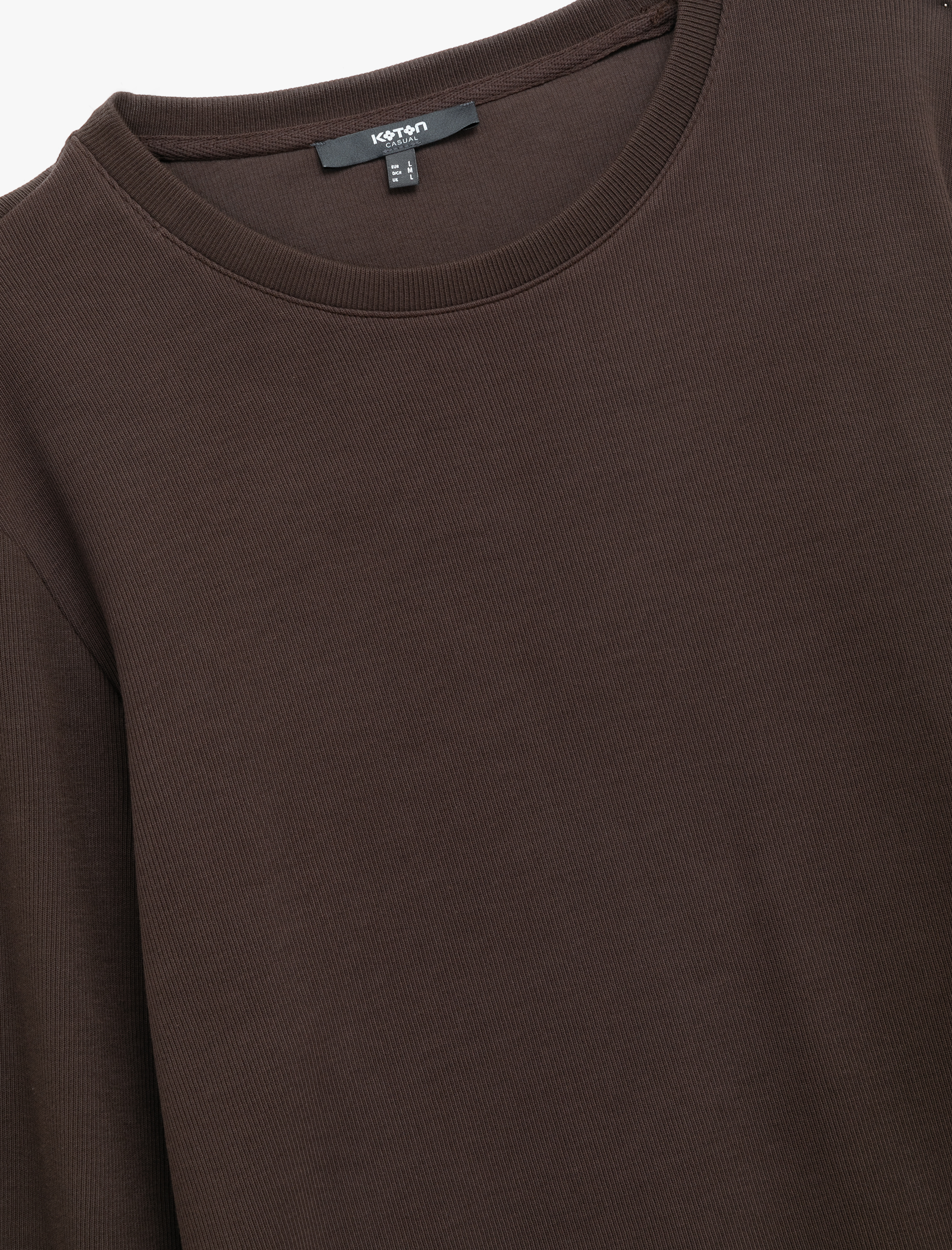   Pamuklu Uzun Kollu Basic Bisiklet Yaka Sweatshirt