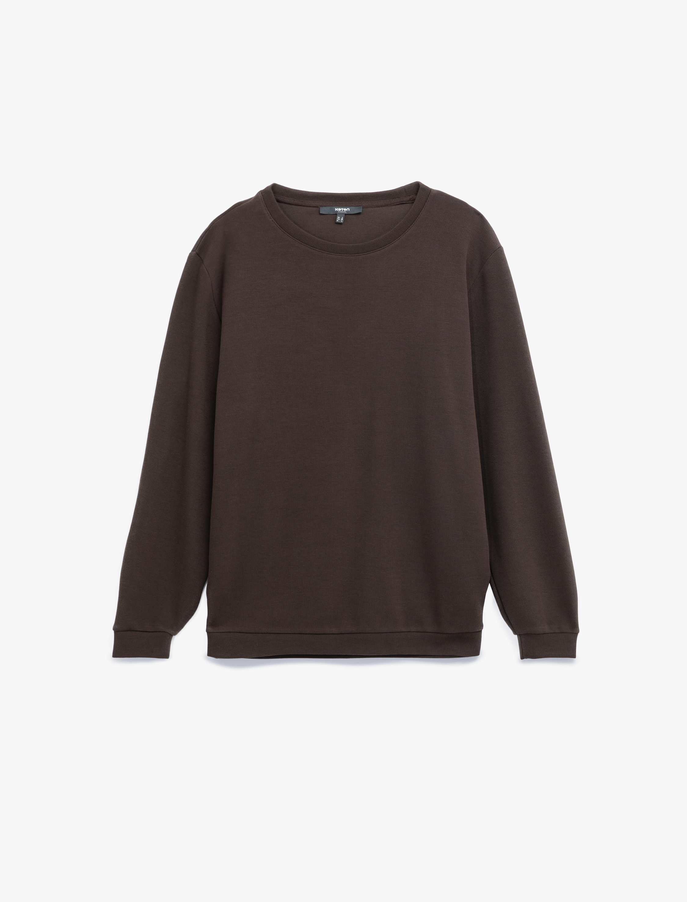   Pamuklu Uzun Kollu Basic Bisiklet Yaka Sweatshirt