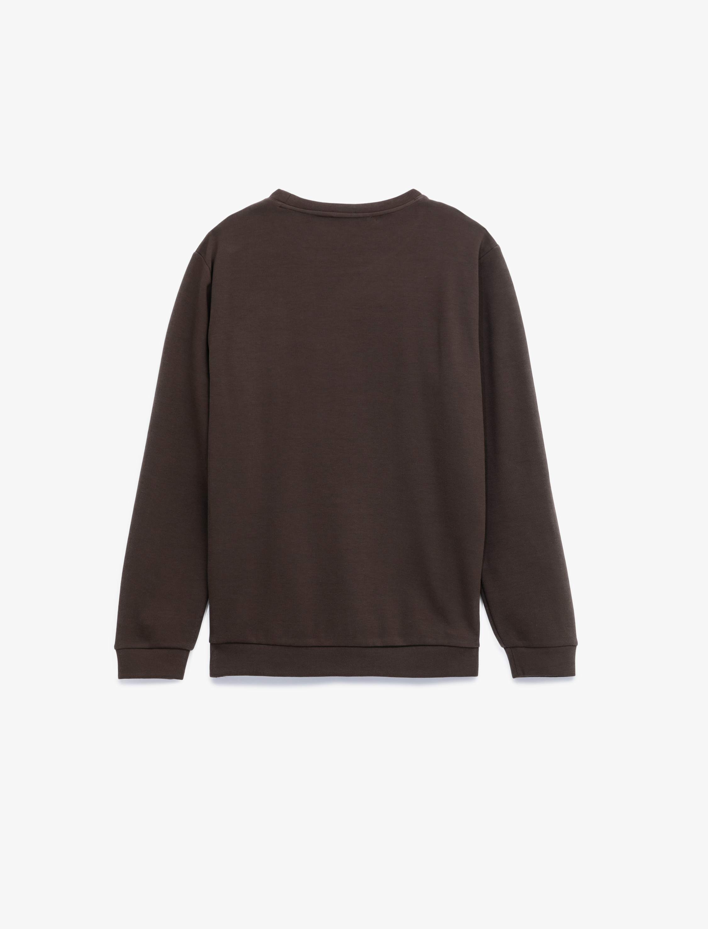   Pamuklu Uzun Kollu Basic Bisiklet Yaka Sweatshirt