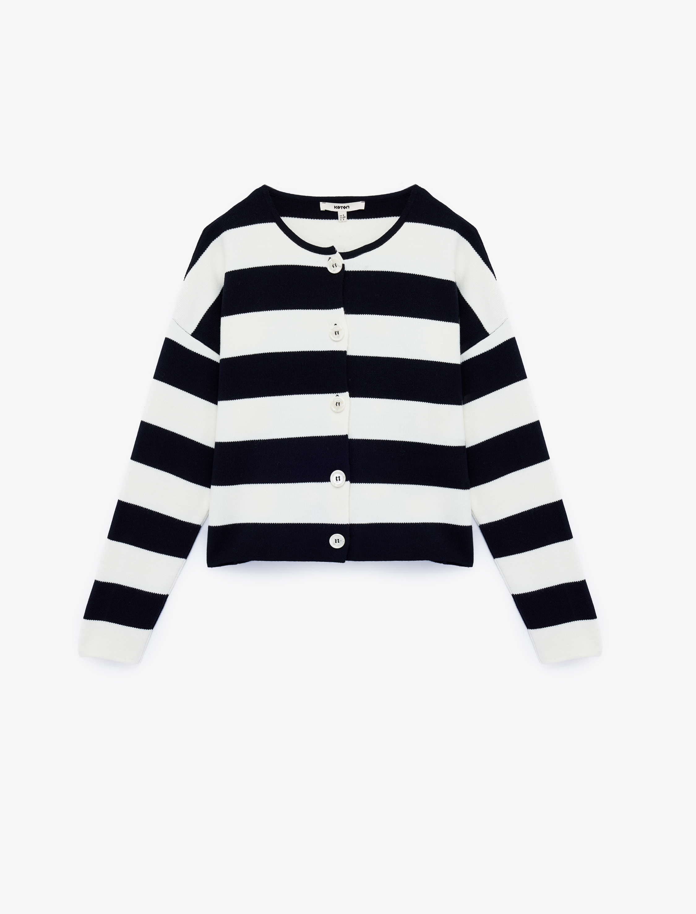   Regular Fit Uzun Kollu Bisiklet Yaka Triko Hırka