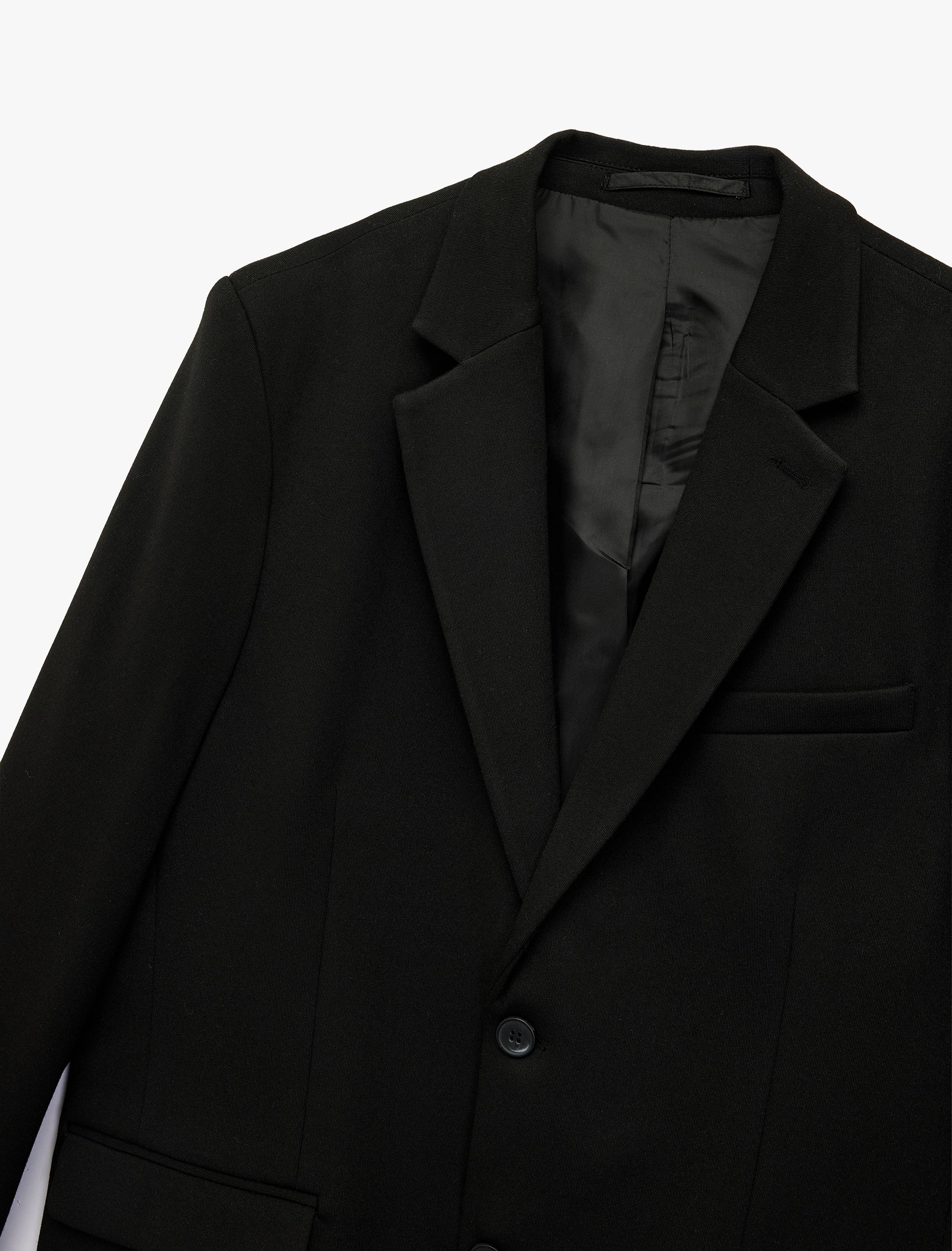   Slim Fit Kapaklı Cep Detaylı Uzun Kollu Mono Yaka Blazer Ceket