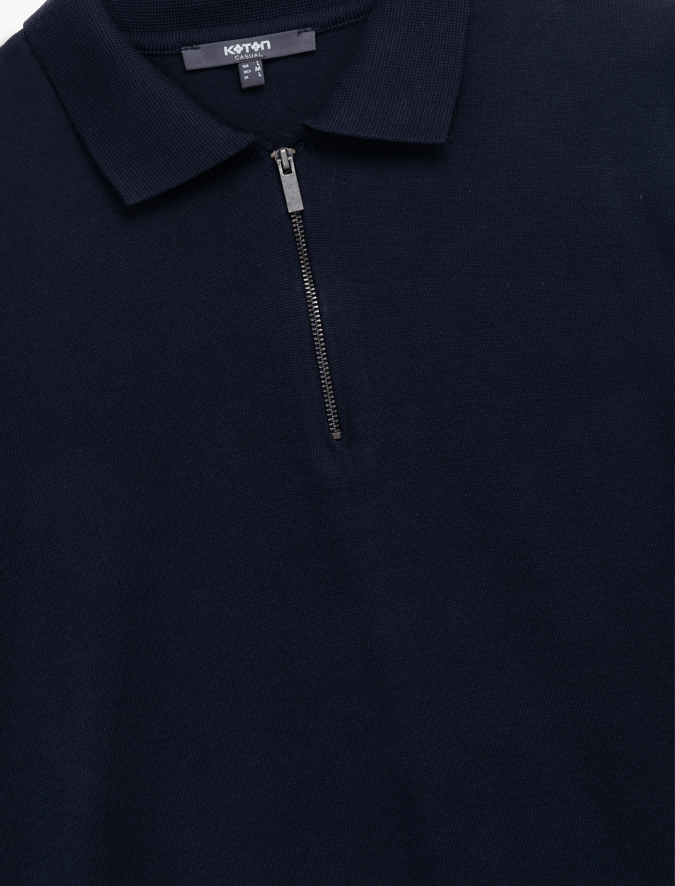   Viskon Regular Fit Polo Yaka Yarım Fermuarlı Kısa Kollu Triko Tişört