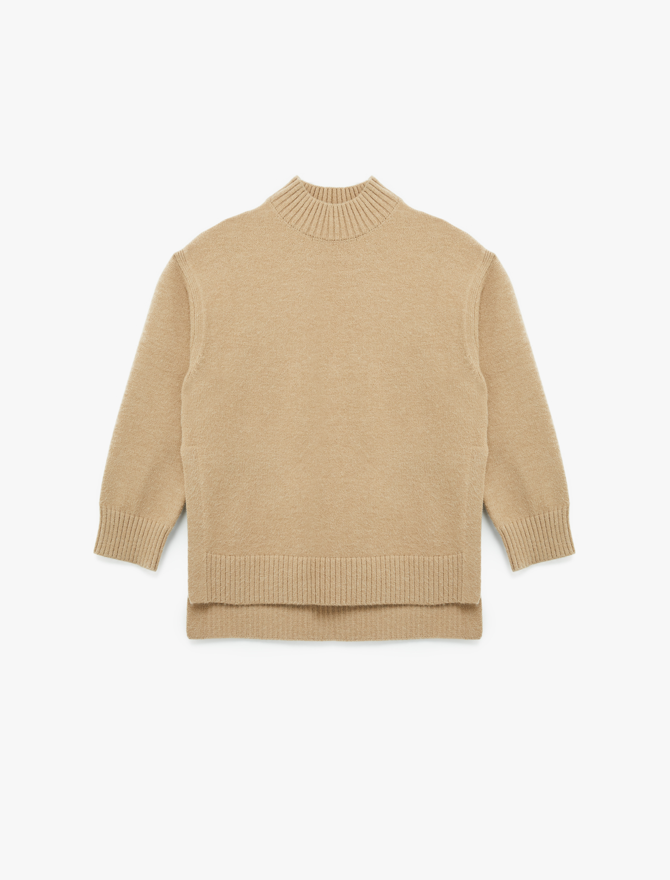   Dik Yaka Uzun Kollu Triko Tunik