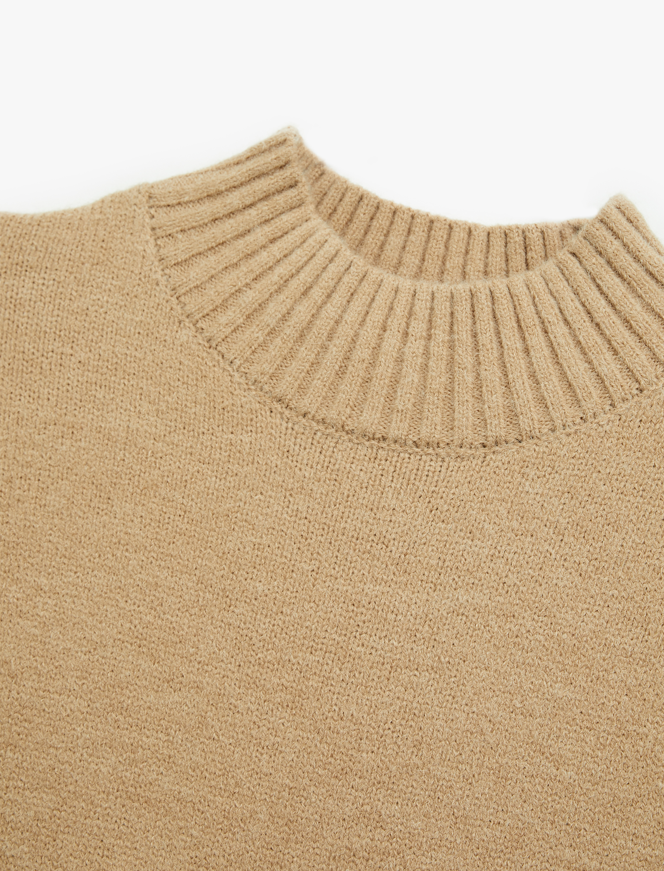   Dik Yaka Uzun Kollu Triko Tunik