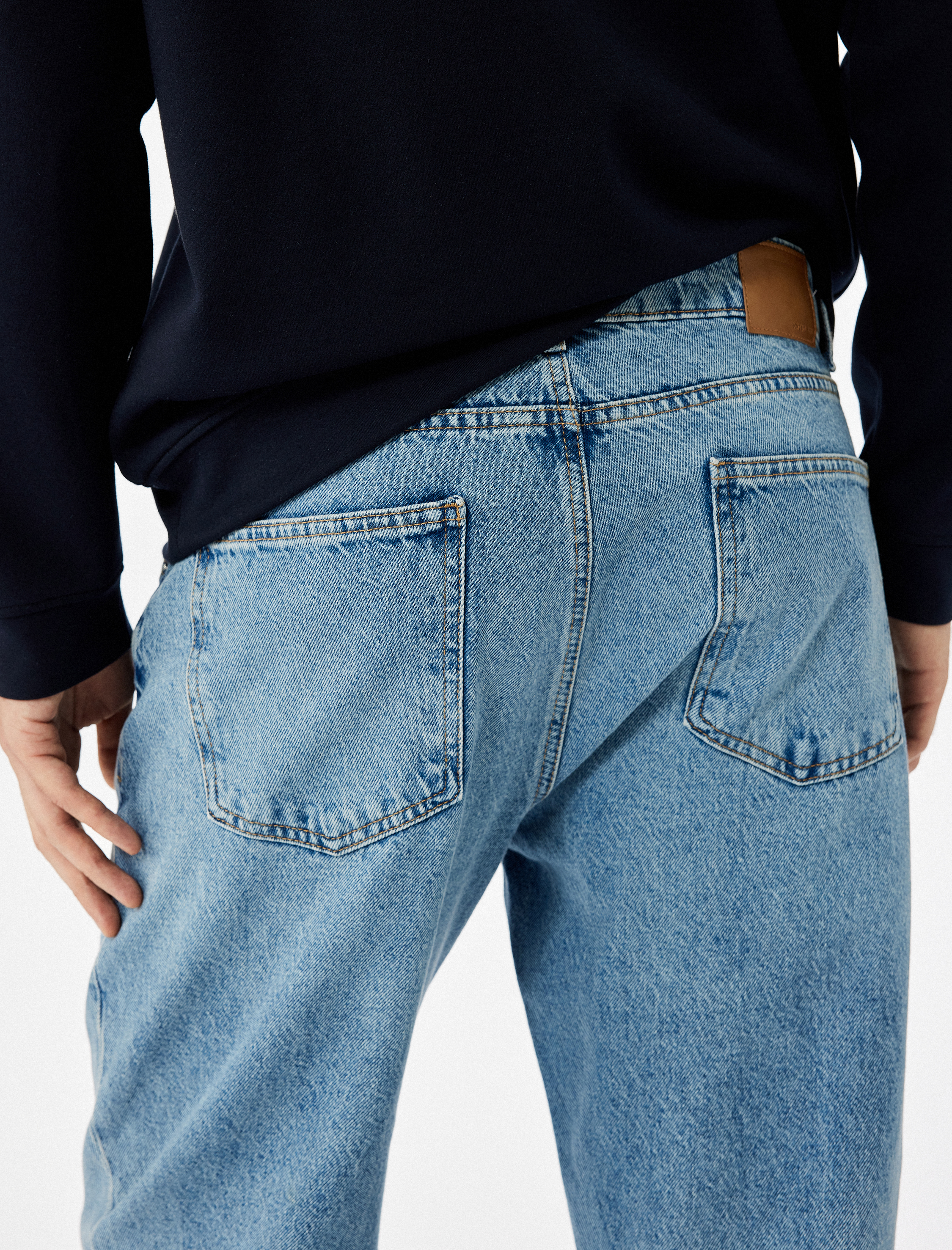   Normal Bel Pamuklu Vintage Straight Fit Jean Pantolon