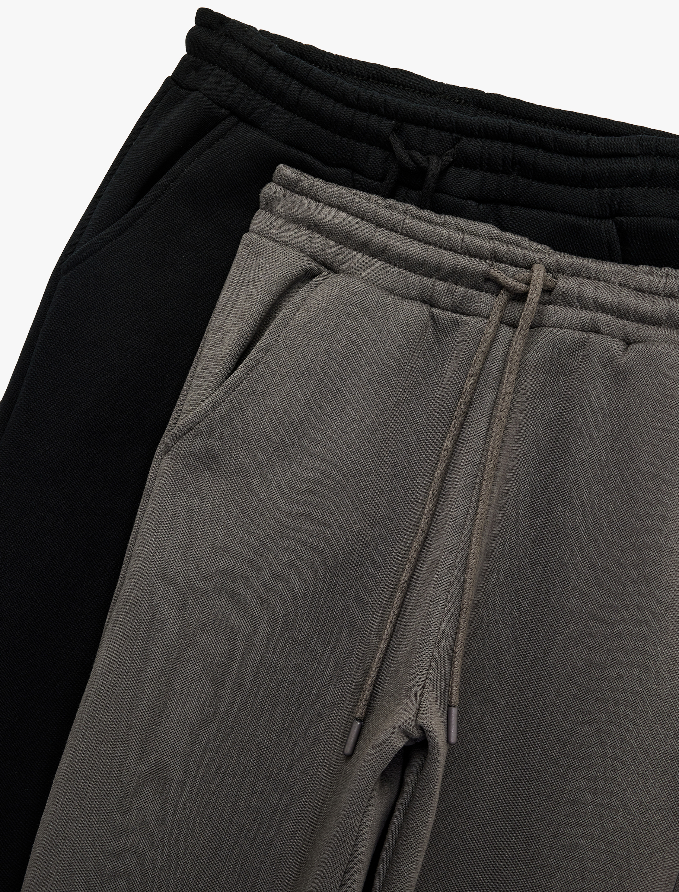   Rahat Kalıp Pamuklu Beli Bağcıklı 2'li Jogger Eşofman Altı Seti