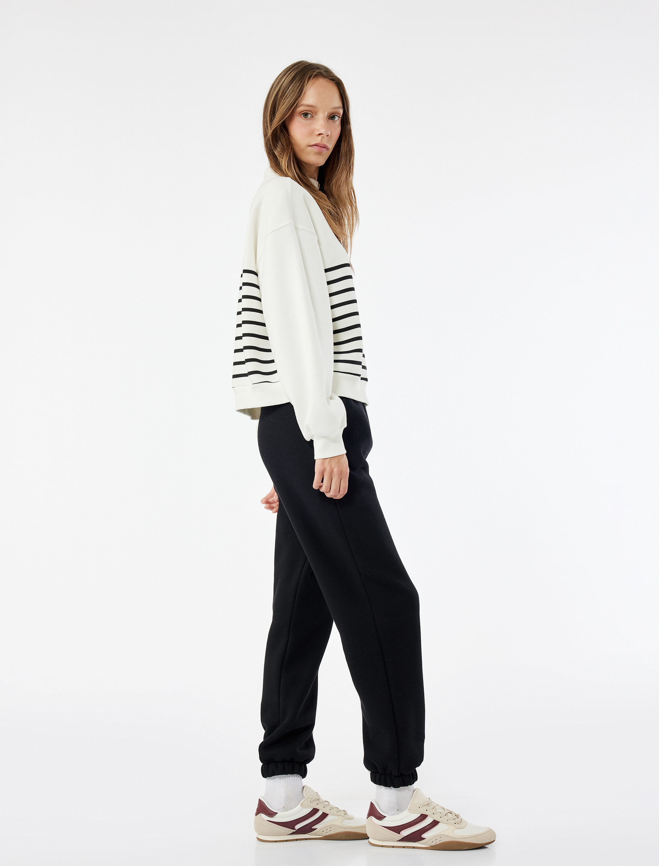   Üç İplik Şardonlu Cepli Beli Lastikli Jogger Eşofman Altı