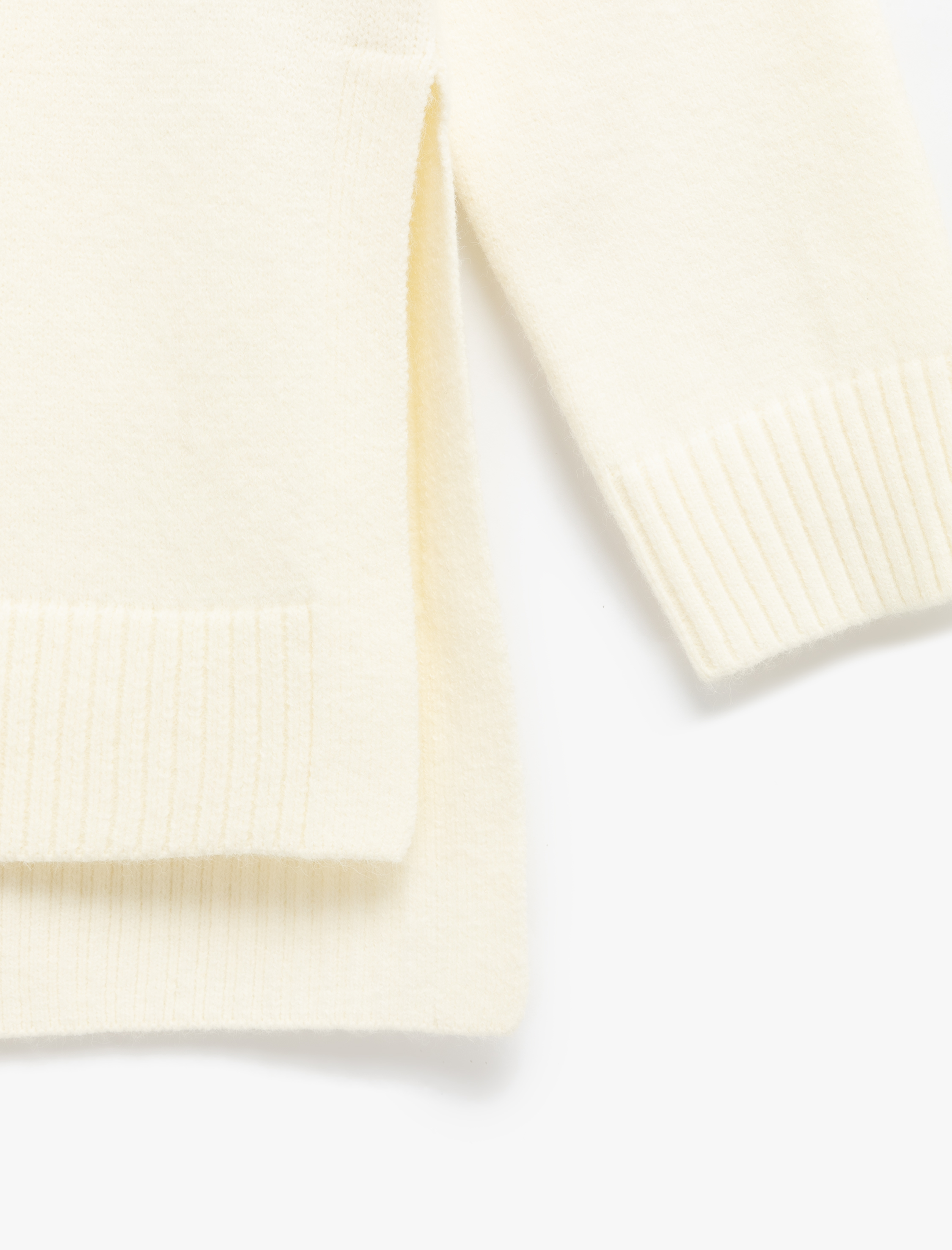   Dik Yaka Uzun Kollu Triko Tunik