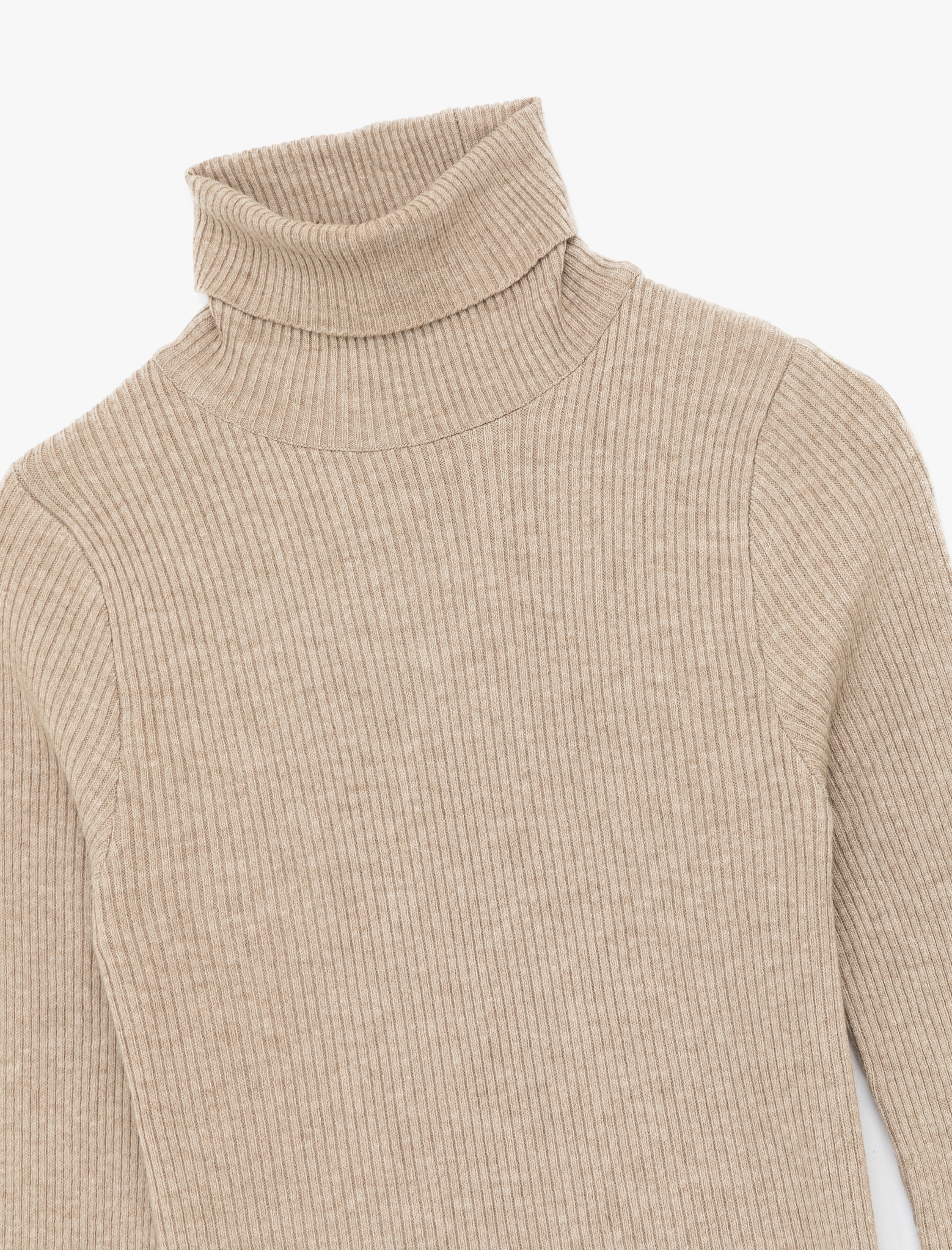   Uzun Kollu Viskon Karışımlı Balıkçı Yaka Kazak