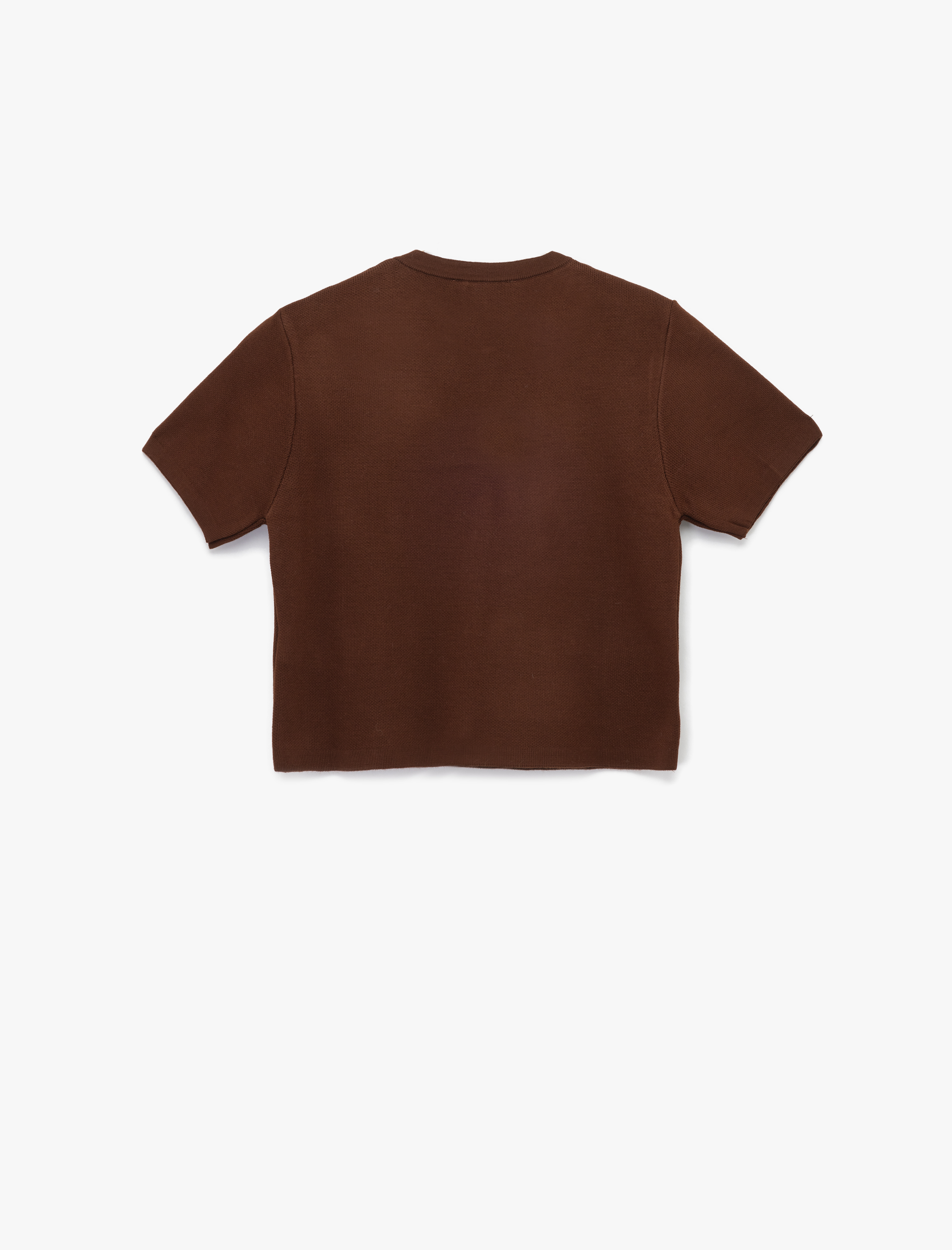   Düğmeli Kısa Kollu Bisiklet Yaka Cep Detaylı Triko Hırka