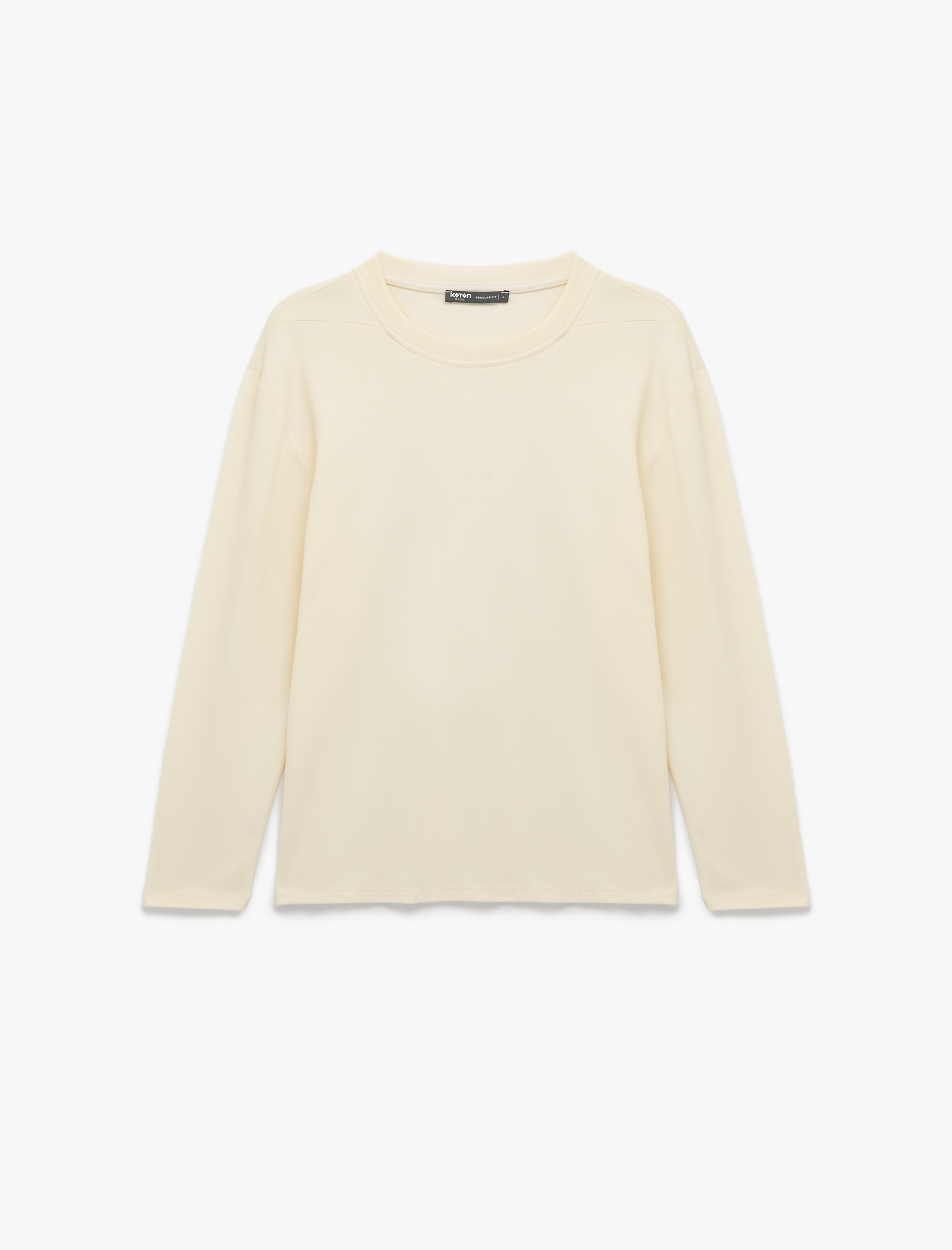   Pamuklu Bisiklet Yaka Basic Uzun Kollu Tişört