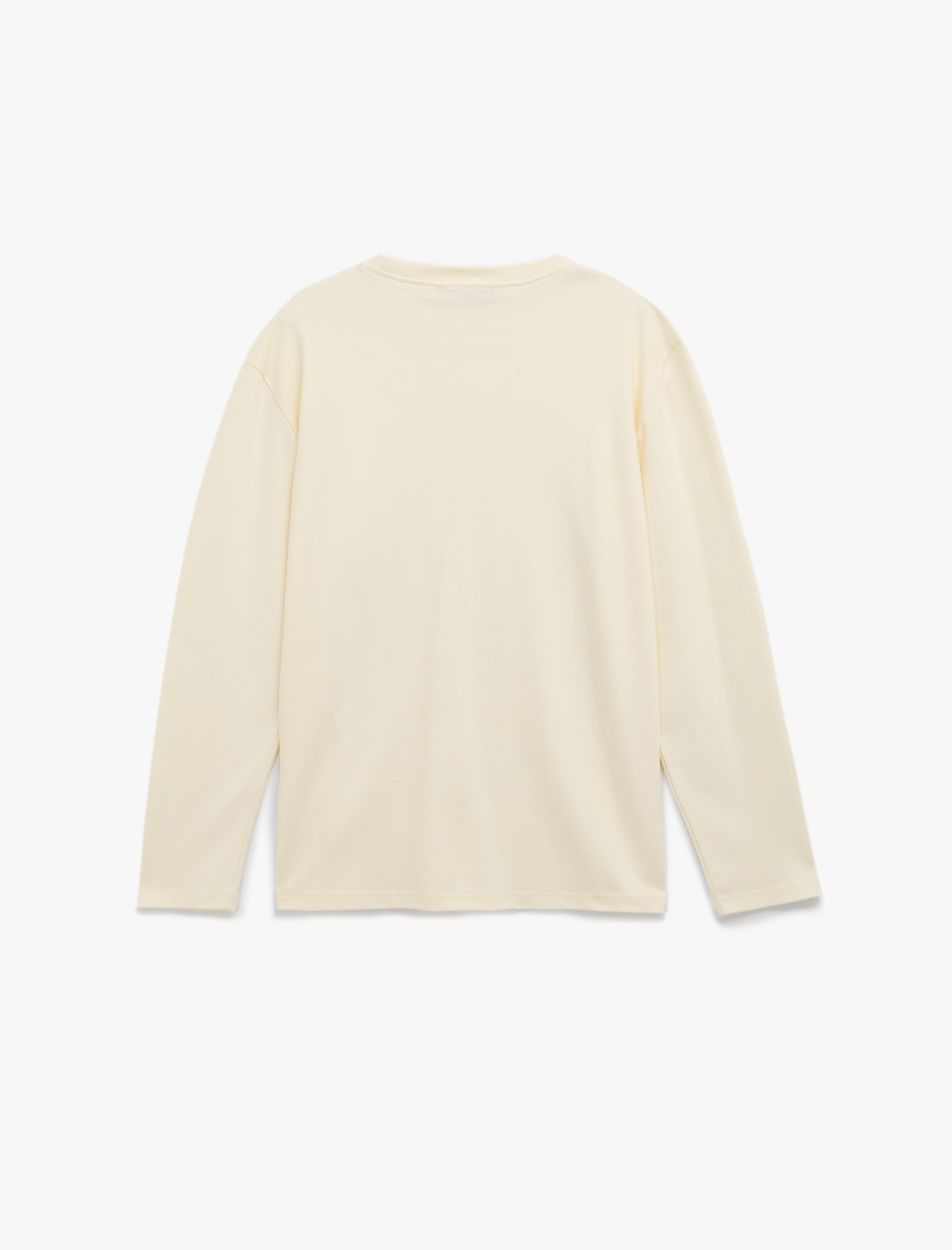   Pamuklu Bisiklet Yaka Basic Uzun Kollu Tişört