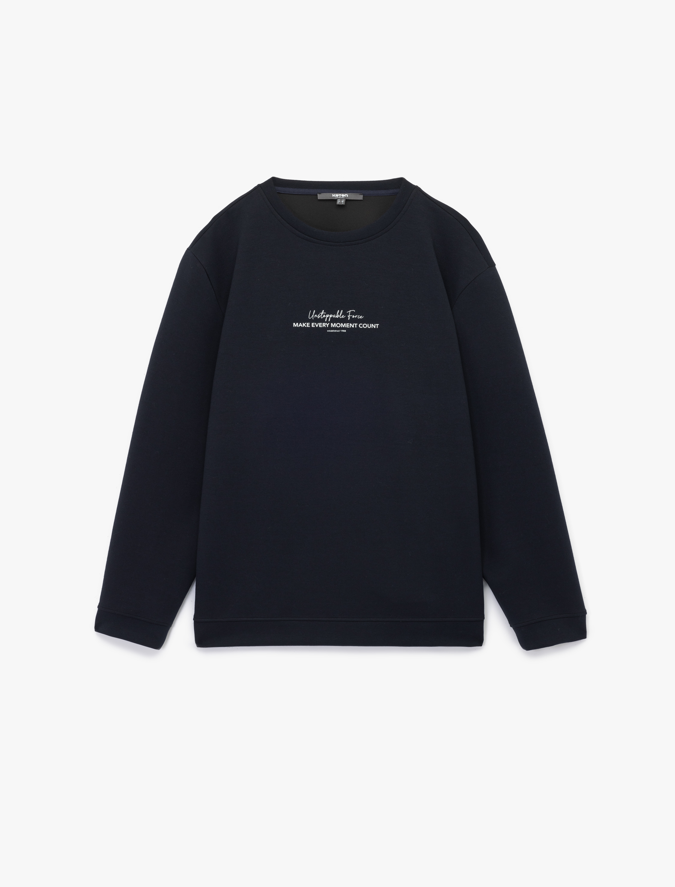   Uzun Kollu Bisiklet Yaka Baskılı Sweatshirt