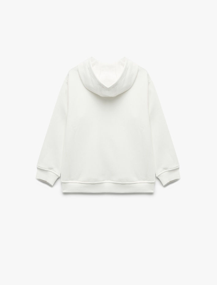 Erkek Çocuk Oversize Şardonlu Uzun Kollu Basic Kapşonlu Sweatshirt