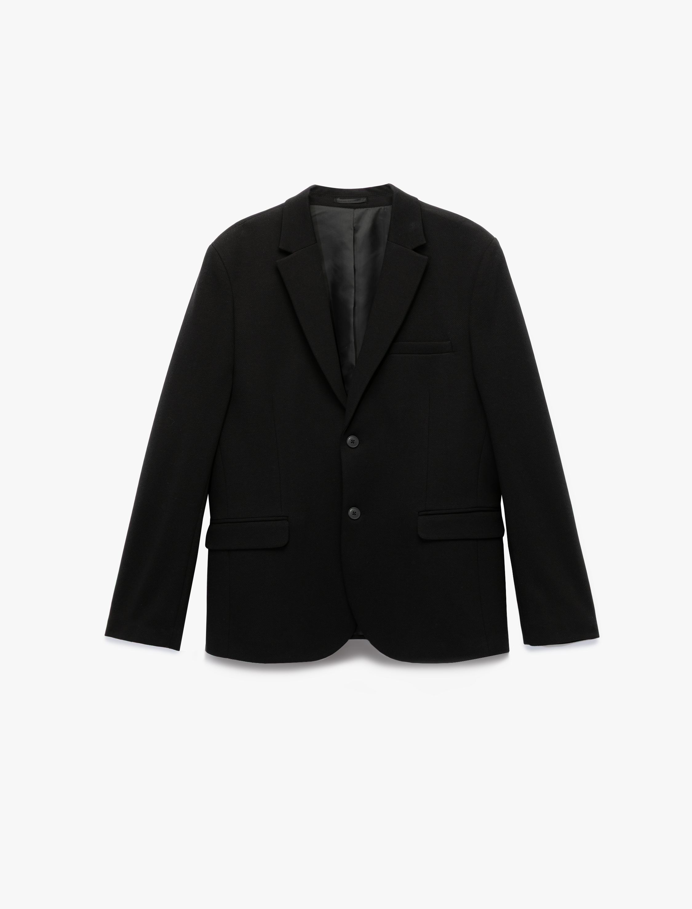   Uzun Kollu Kapaklı Cep Detaylı Düğmeli Slim Fit Mono Yaka Blazer Ceket