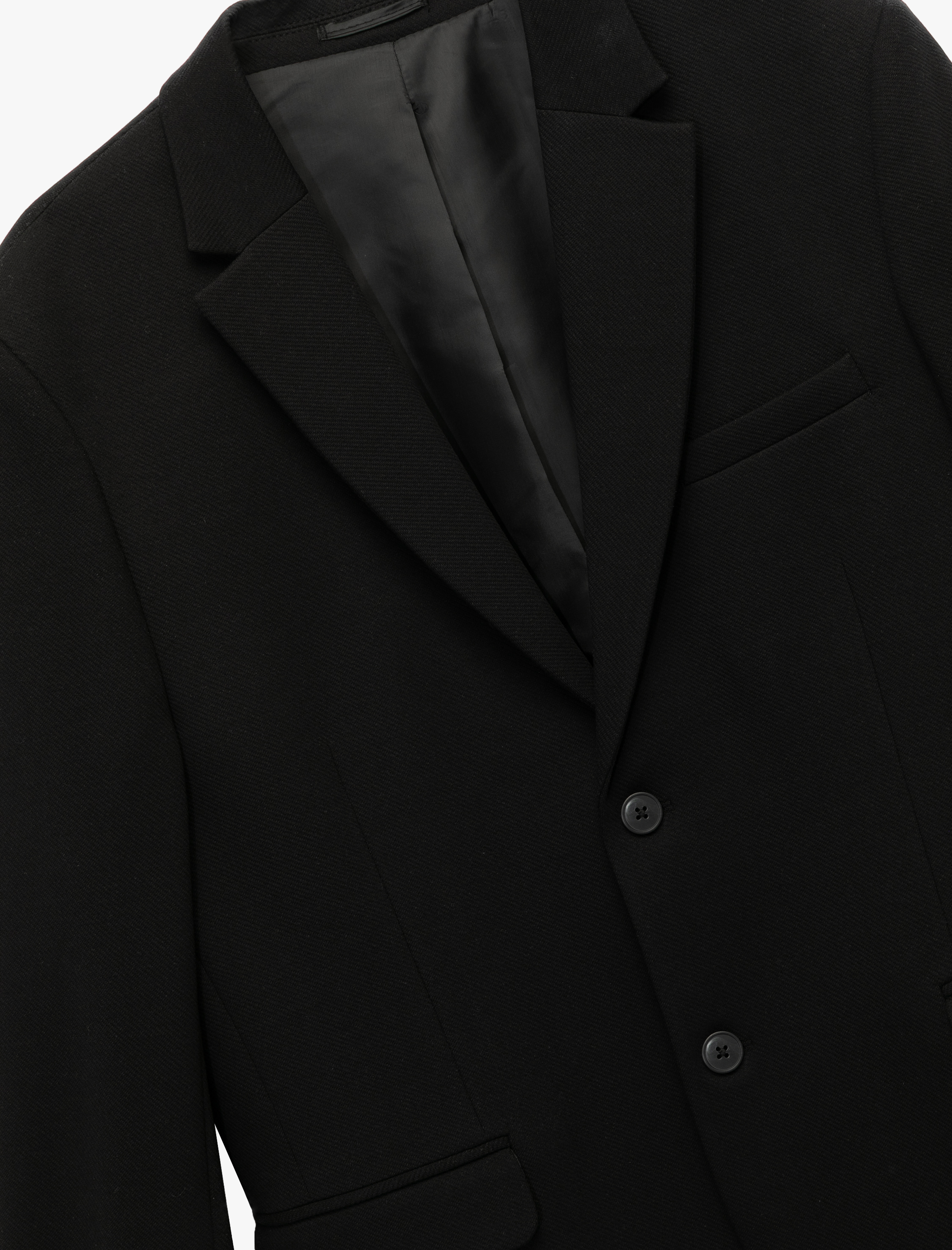   Uzun Kollu Kapaklı Cep Detaylı Düğmeli Slim Fit Mono Yaka Blazer Ceket