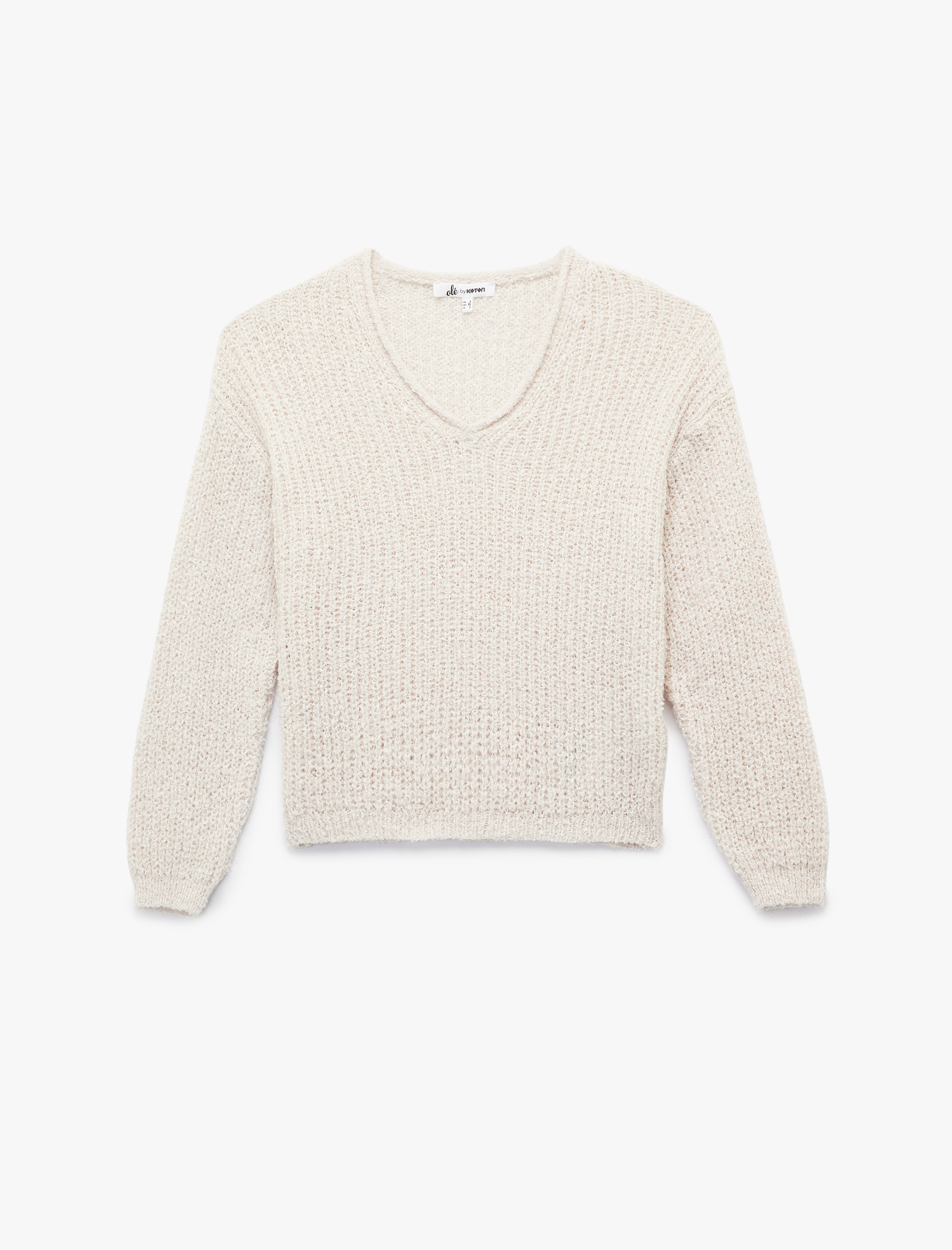   Buklet V Yaka Uzun Kollu Kazak