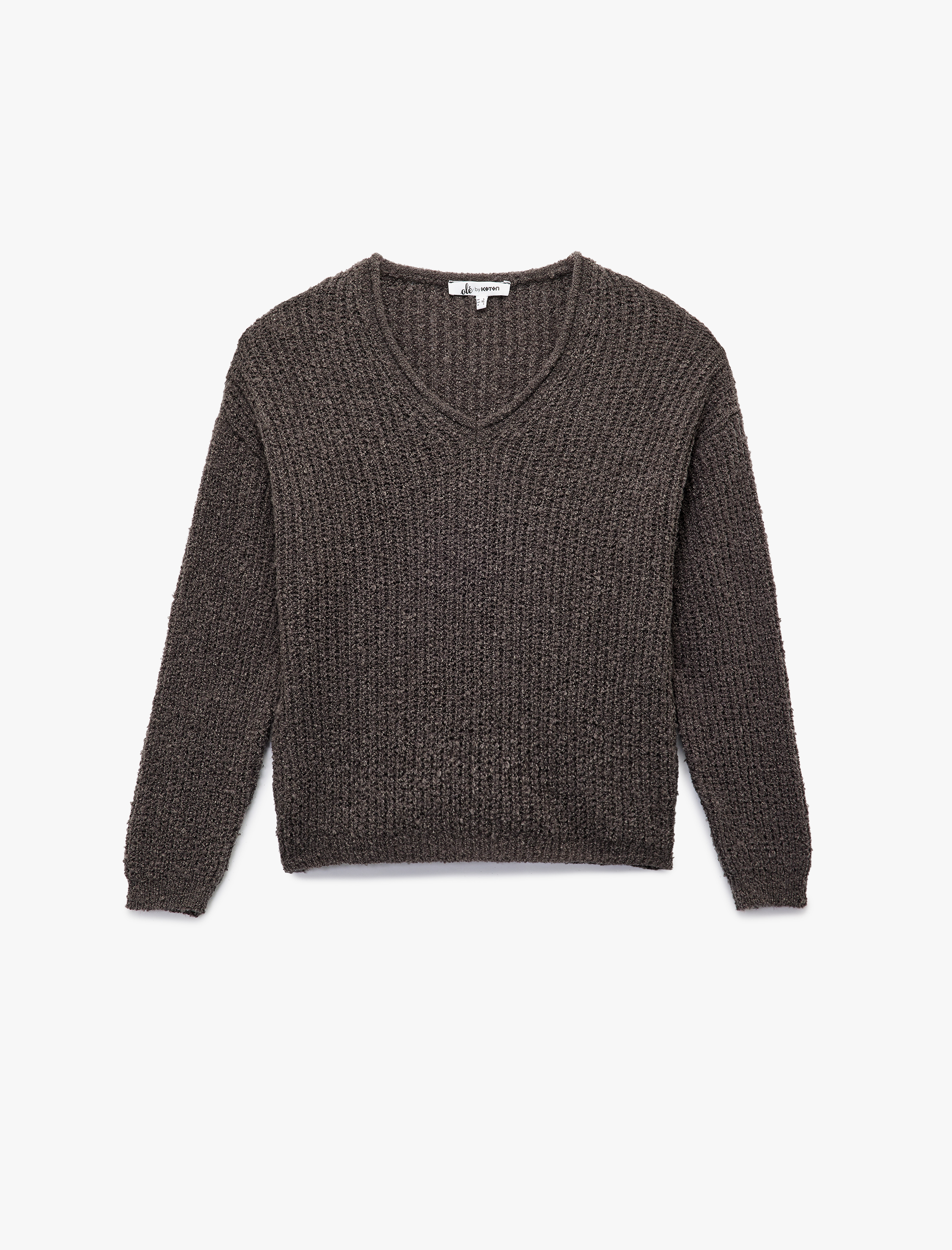   Buklet V Yaka Uzun Kollu Kazak