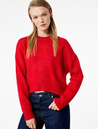 Basic Uzun Kollu Bisiklet Yaka Kazak