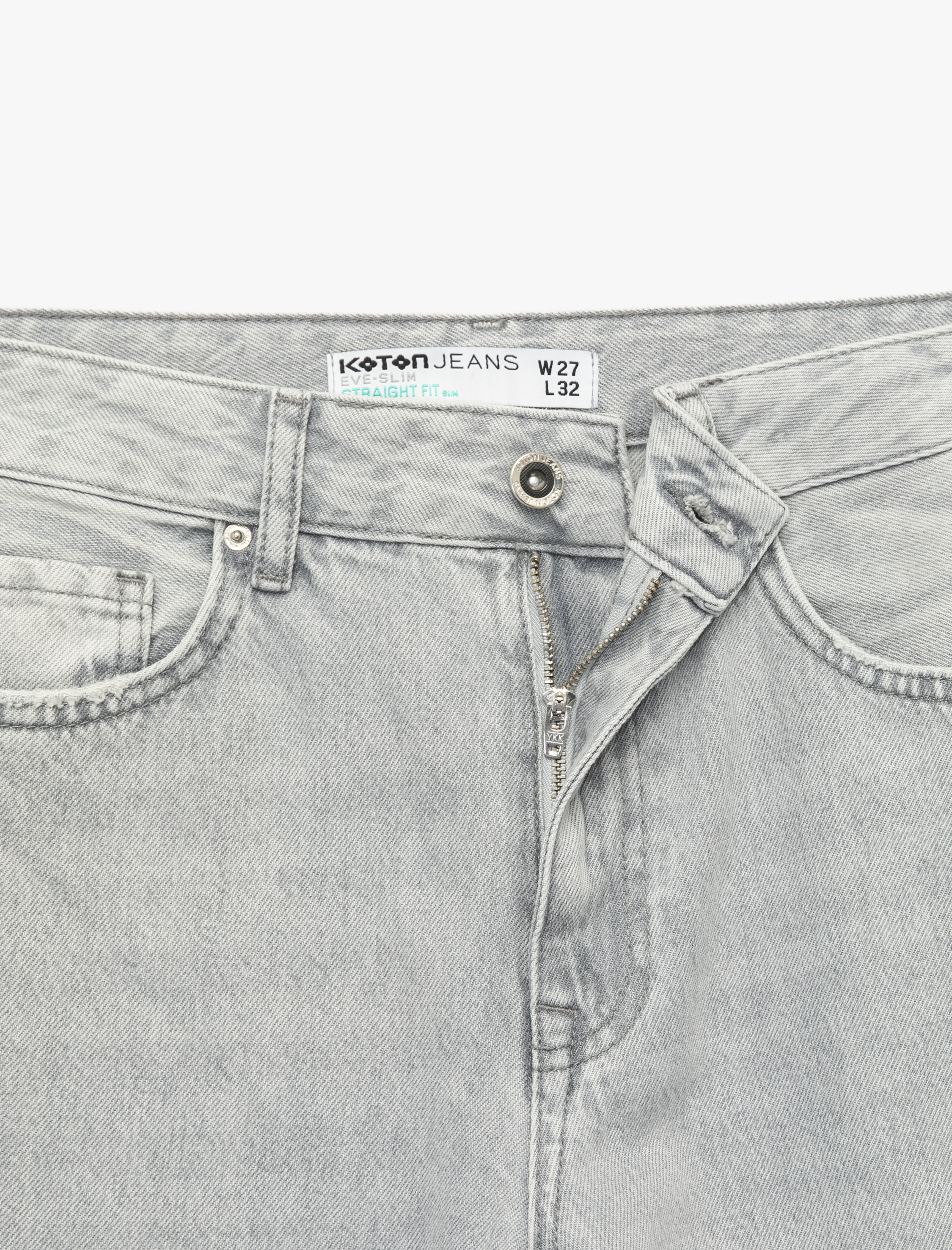   Normal Bel Düğmeli Cepli Pamuklu Geniş Paça Jean Pantolon - Bianca Wide Leg Jeans