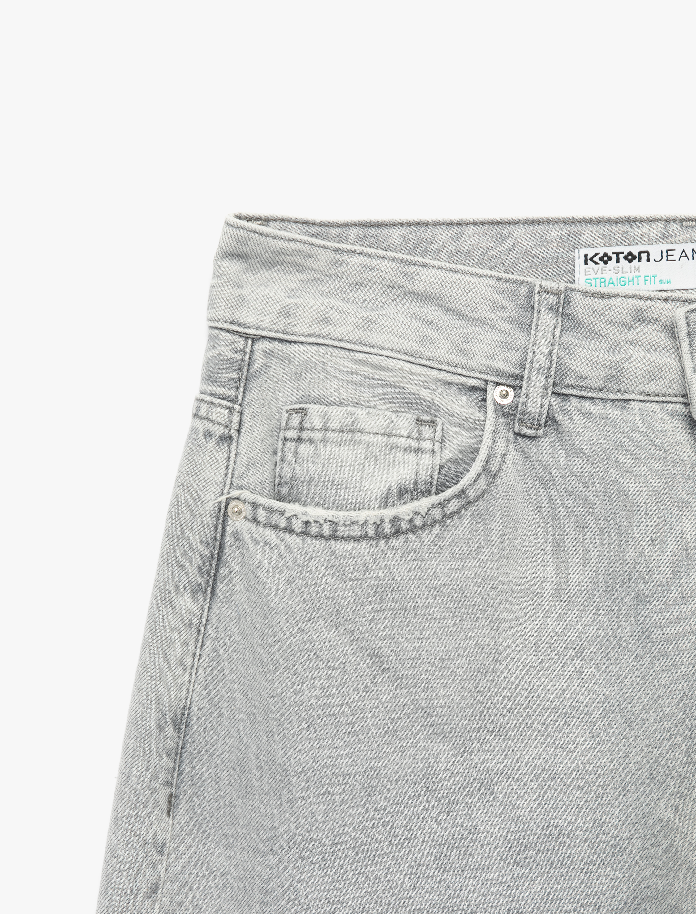   Normal Bel Düğmeli Cepli Pamuklu Geniş Paça Jean Pantolon - Bianca Wide Leg Jeans