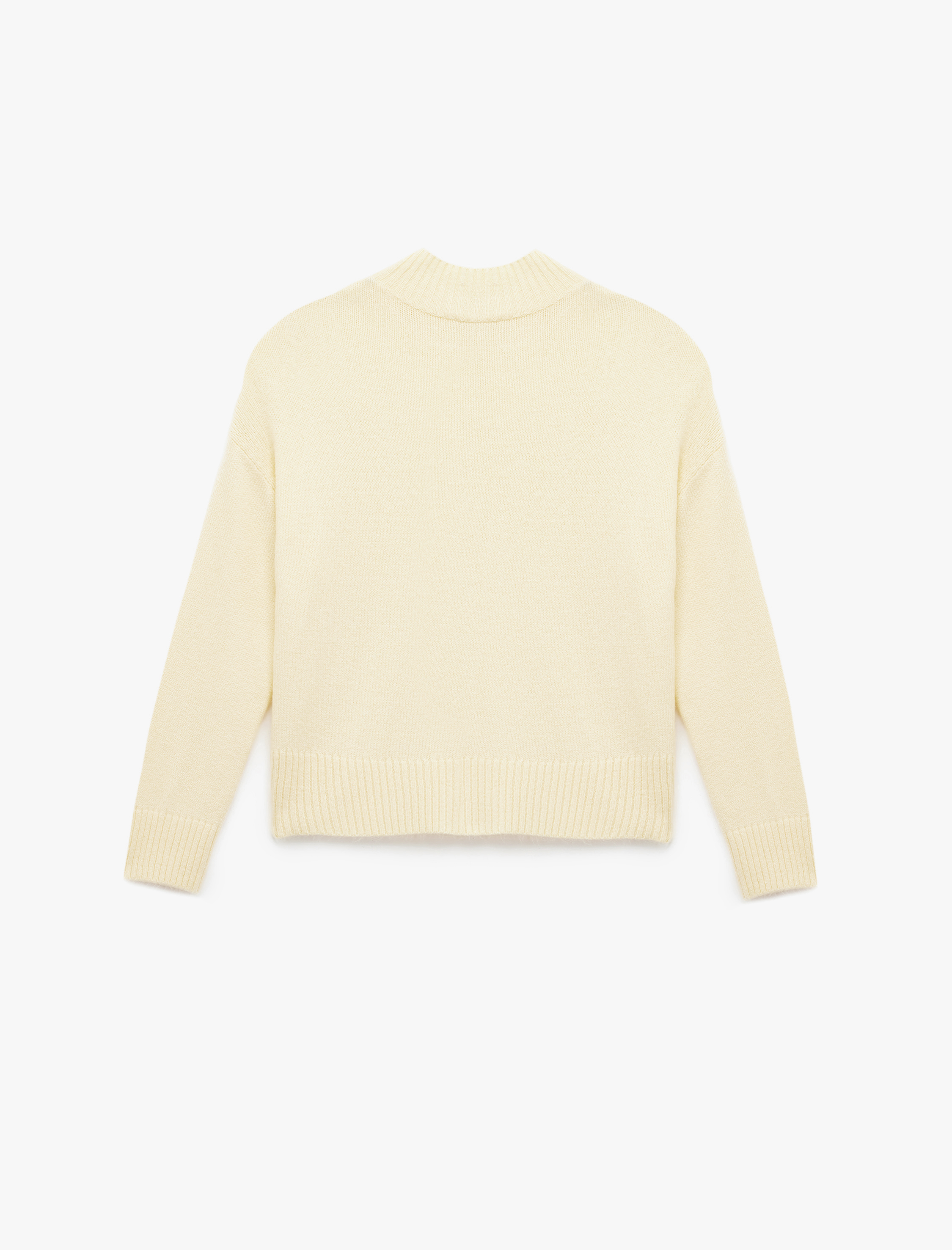   Dik Yaka Uzun Kollu Basic Triko Kazak