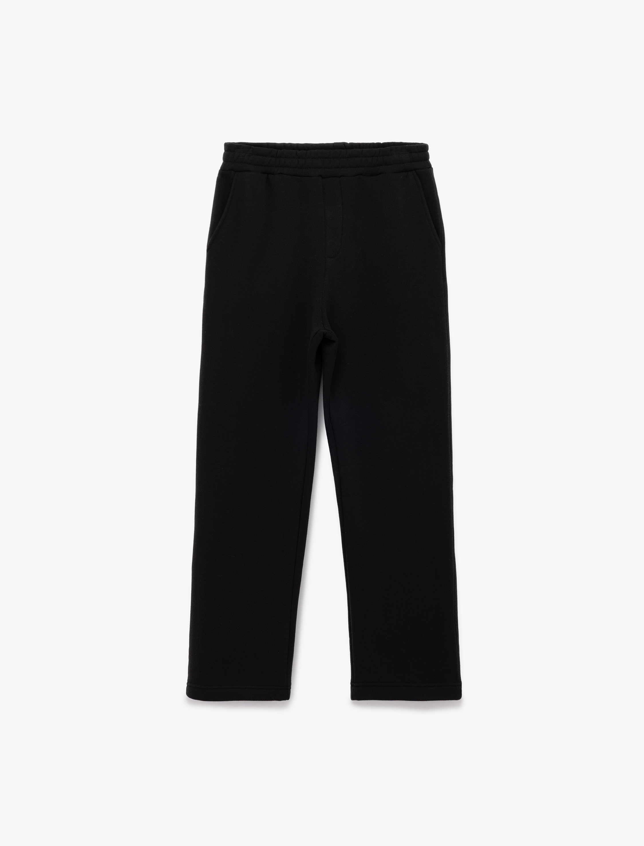   Straight Fit Cep Detaylı Şardonlu Beli Lastikli Kışlık Eşofman Altı