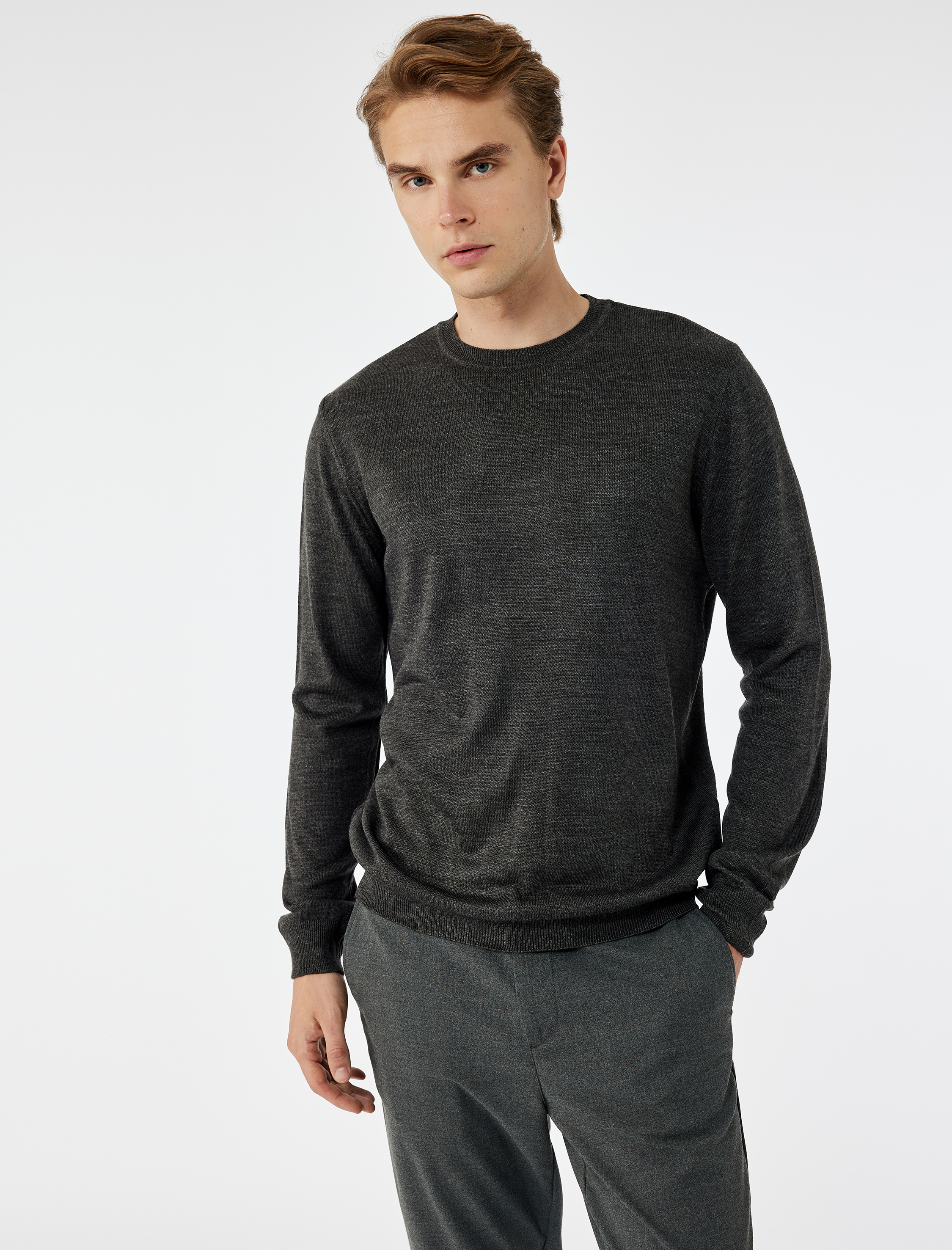   Uzun Kollu Bisiklet Yaka Basic Triko Kazak