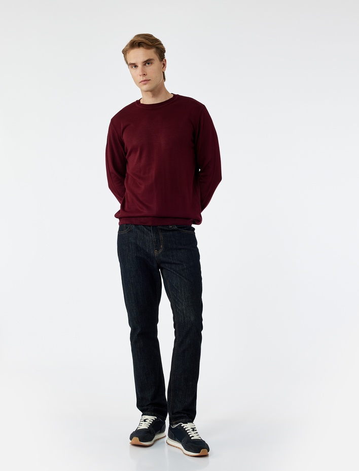  Uzun Kollu Bisiklet Yaka Basic Triko Kazak