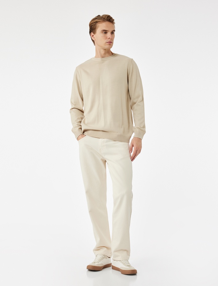  Uzun Kollu Bisiklet Yaka Basic Triko Kazak