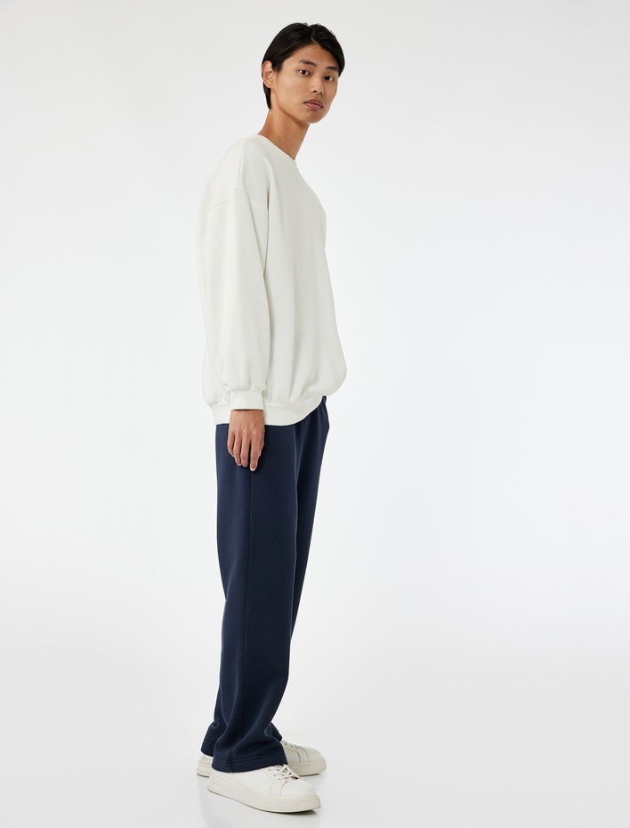  Straight Fit Cep Detaylı Şardonlu Beli Lastikli Eşofman Altı