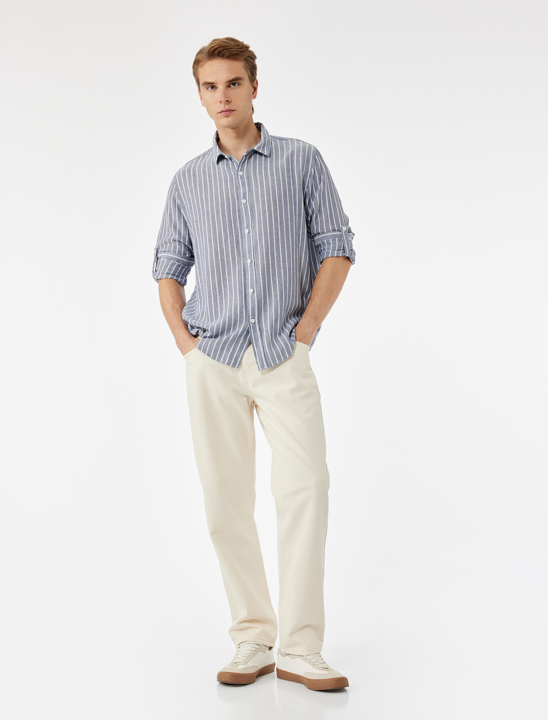 Regular Fit Pamuklu Klasik Yaka Uzun Kollu Gömlek