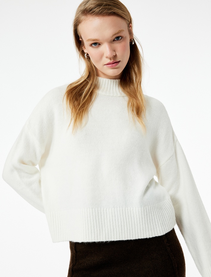  Dik Yaka Uzun Kollu Basic Triko Kazak