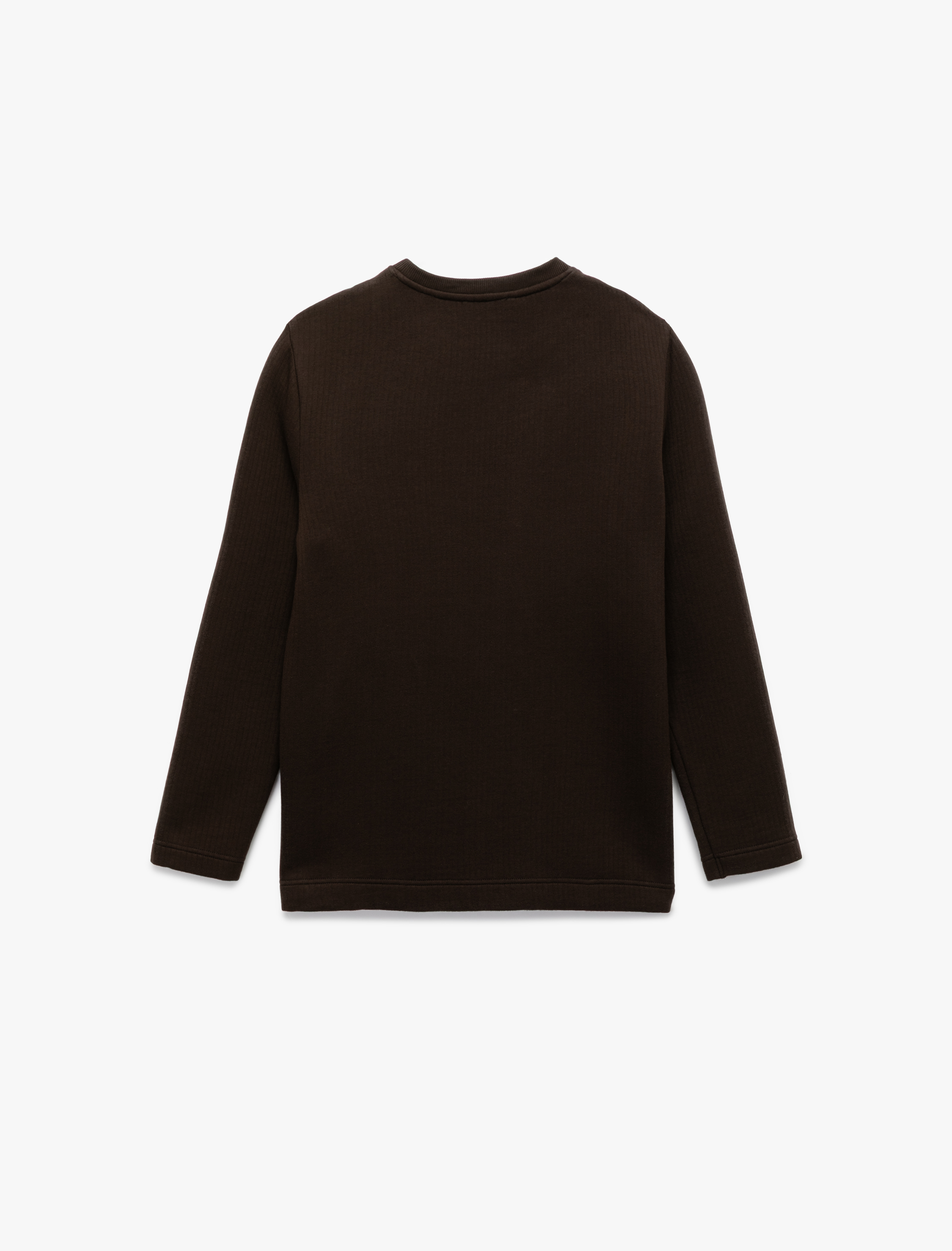   Uzun Kollu Pamuklu Bisiklet Yaka Basic Sweatshirt