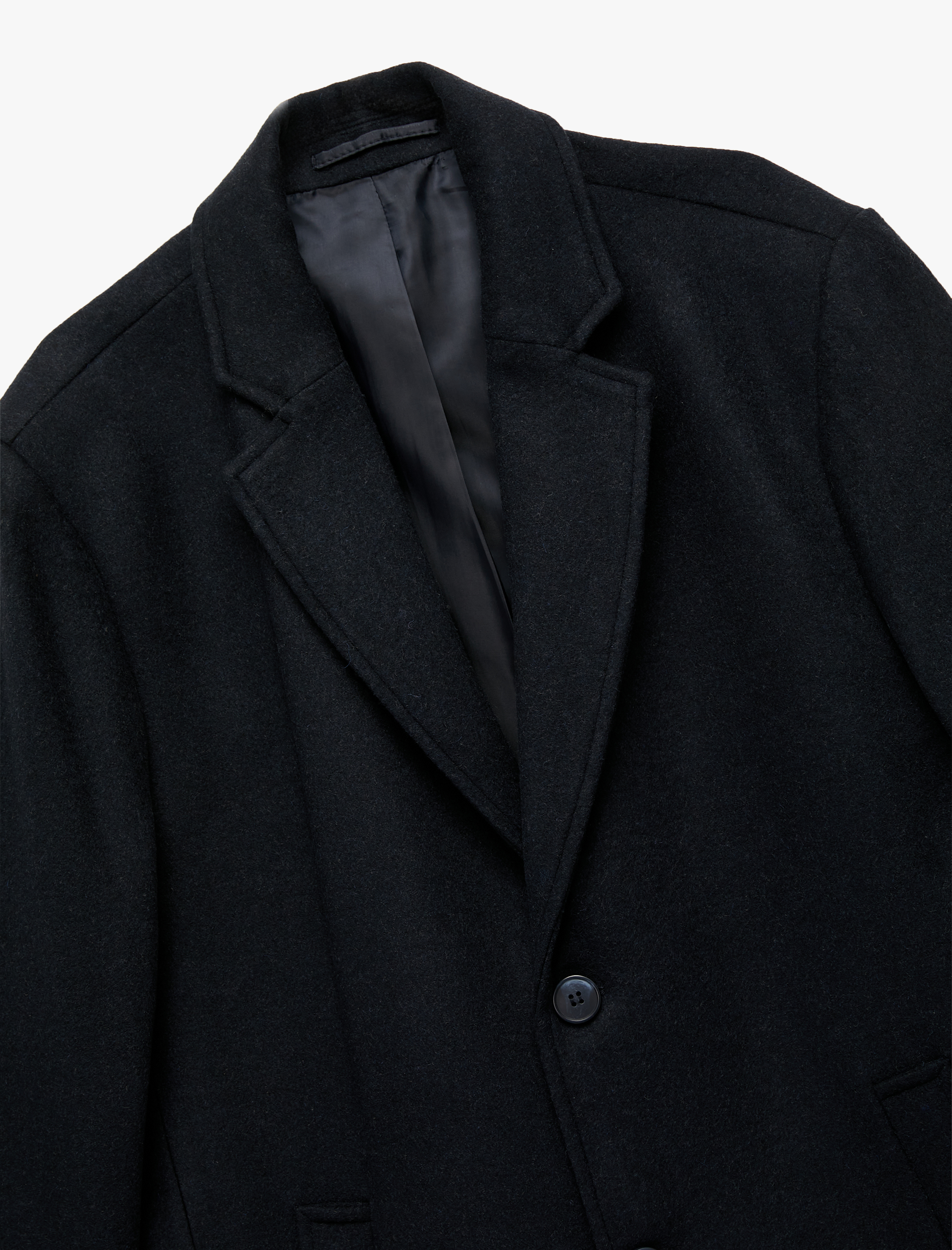   Cep Detaylı Uzun Kollu Düğmeli Dar Kalıp Kruvaze Yaka Kaşe Kaban