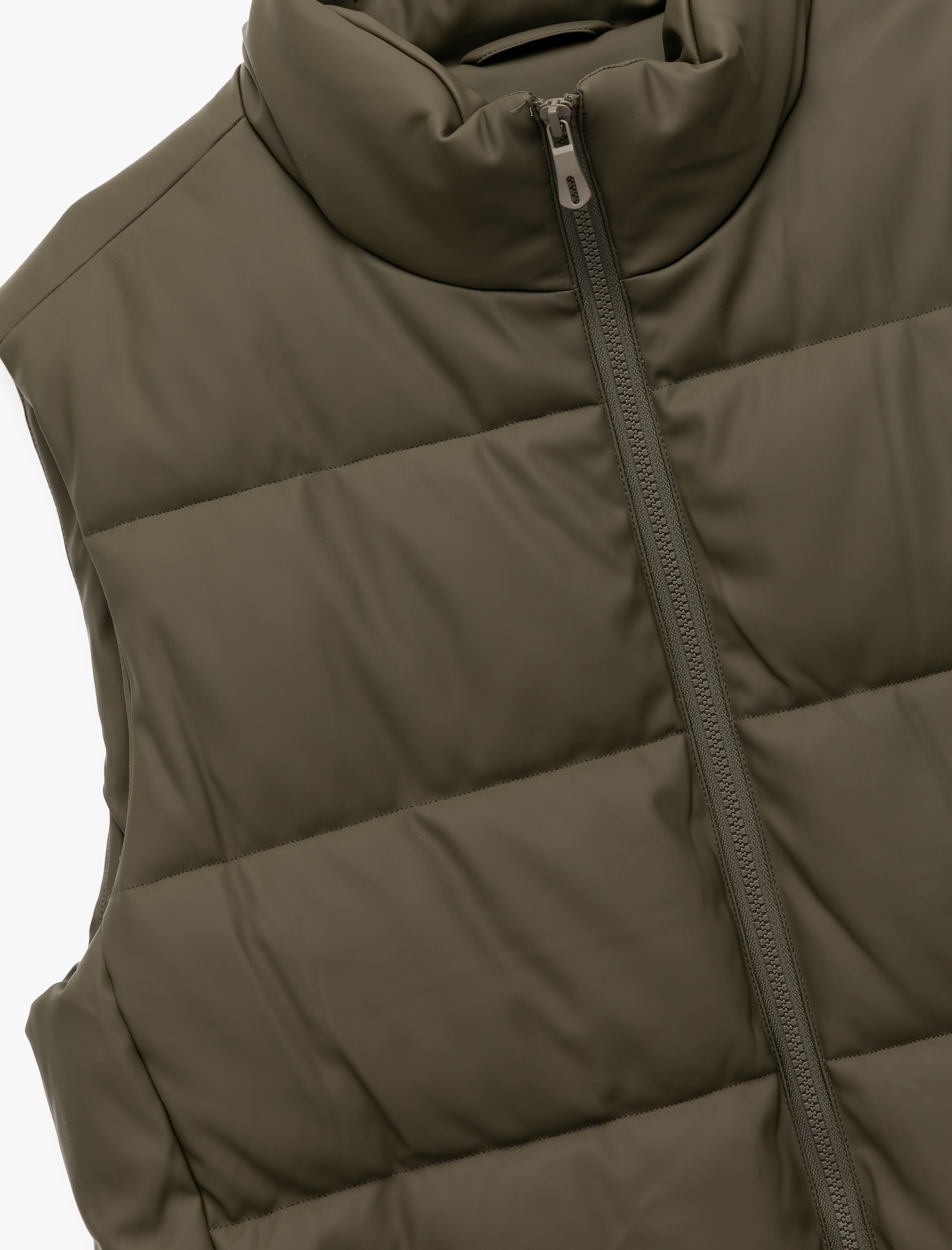   Fermuarlı Cep Detaylı Slim Fit Dik Yaka Şişme Yelek