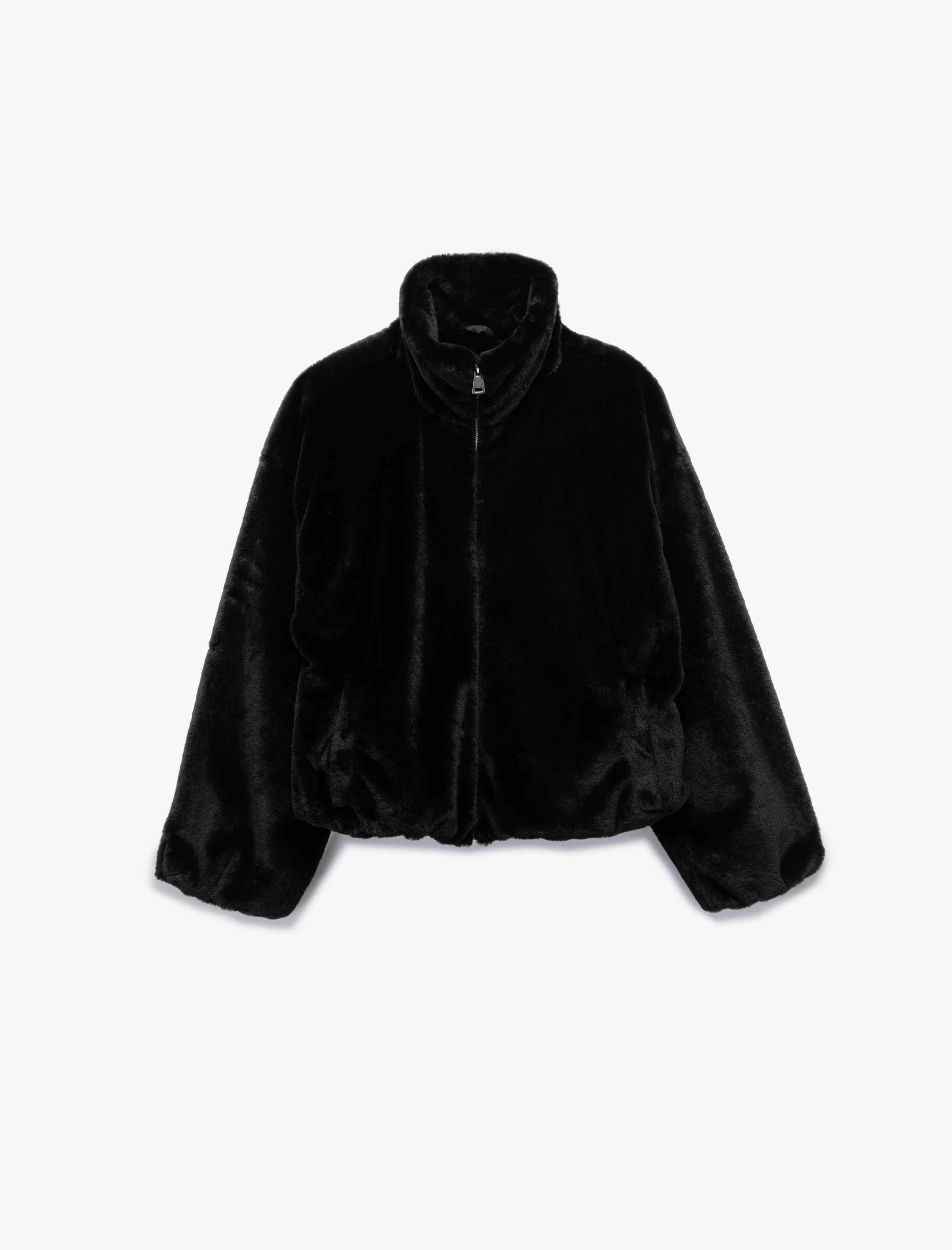   Suni Kürklü Uzun Kollu Gömlek Yaka Oversize Ceket