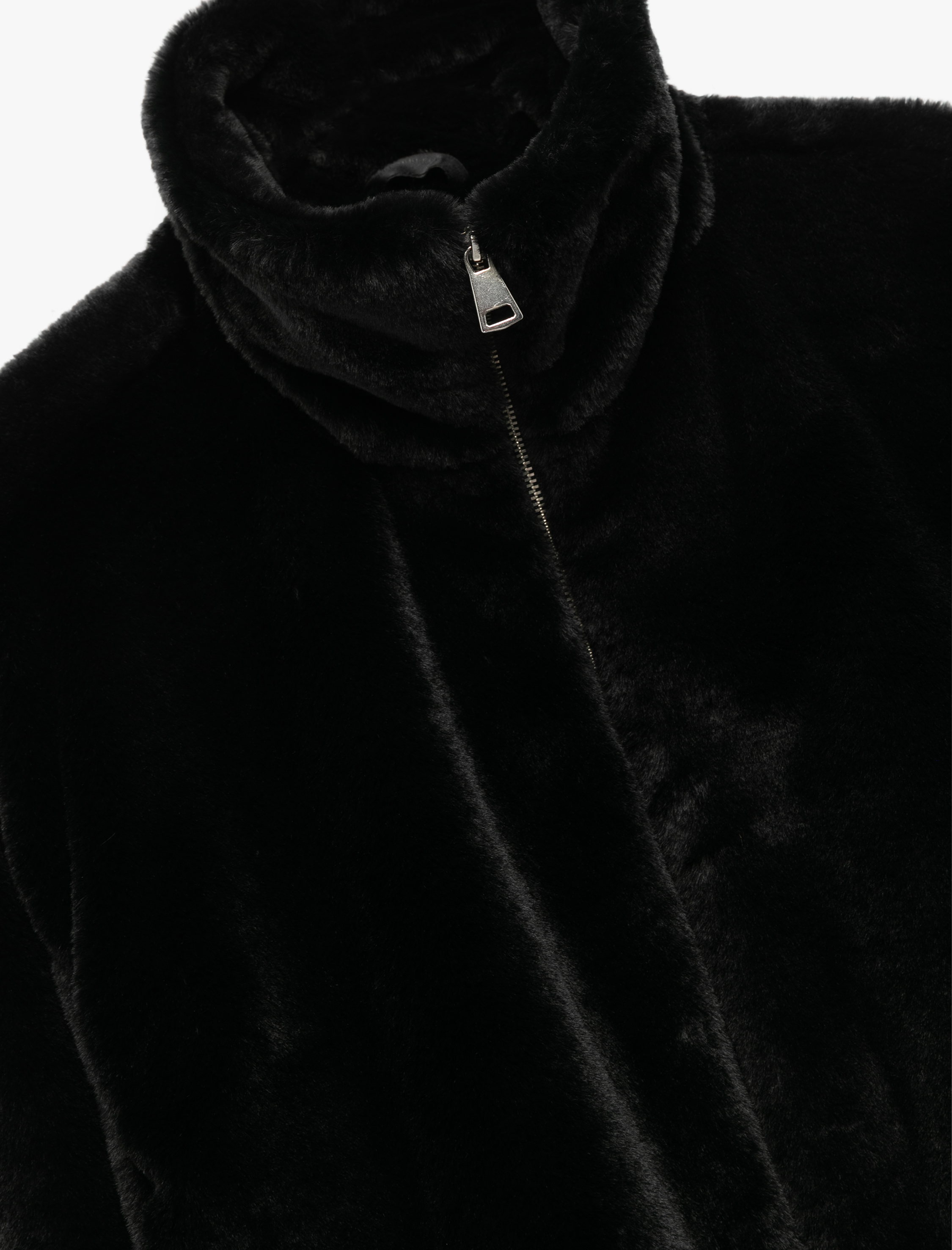   Suni Kürklü Uzun Kollu Gömlek Yaka Oversize Ceket