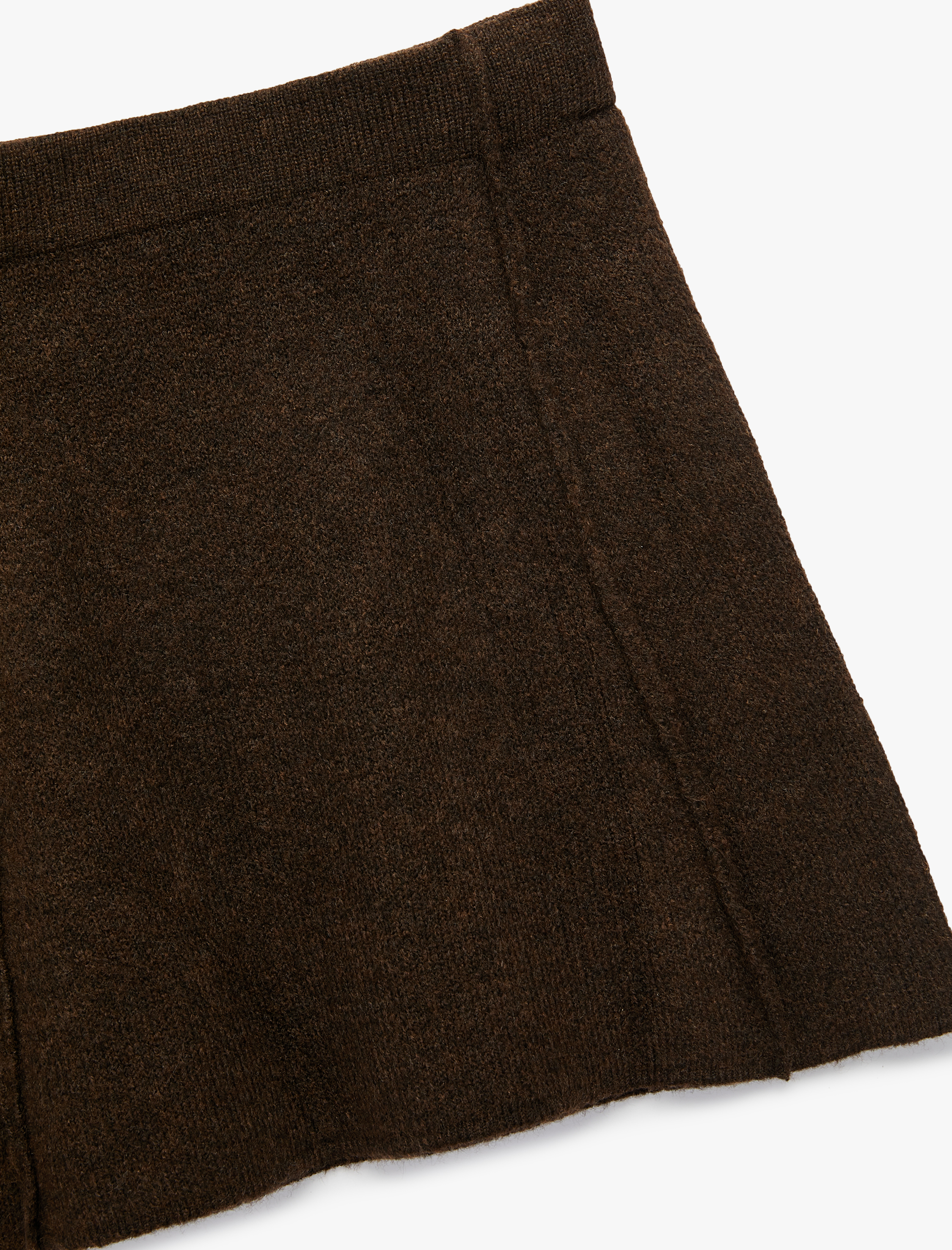   Dikiş Detaylı Mini Triko Etek