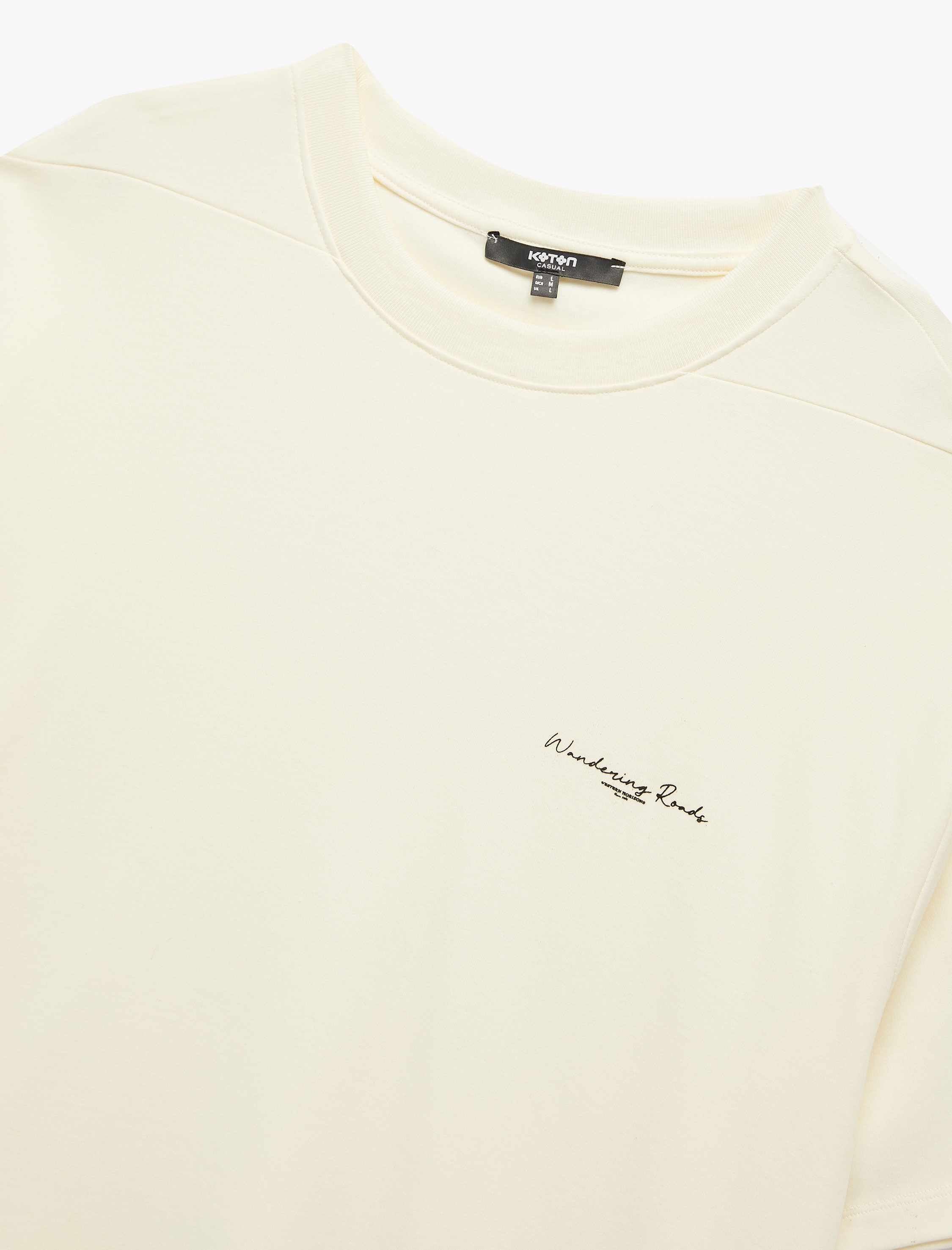   Pamuklu Kısa Kollu Tok Kumaş Bisiklet Yaka Oversize Baskılı Tişört